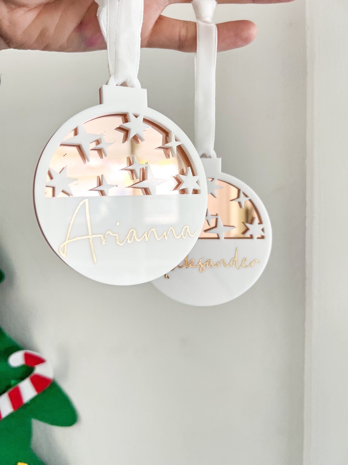 Personalised ‘starry nights’ bauble collection