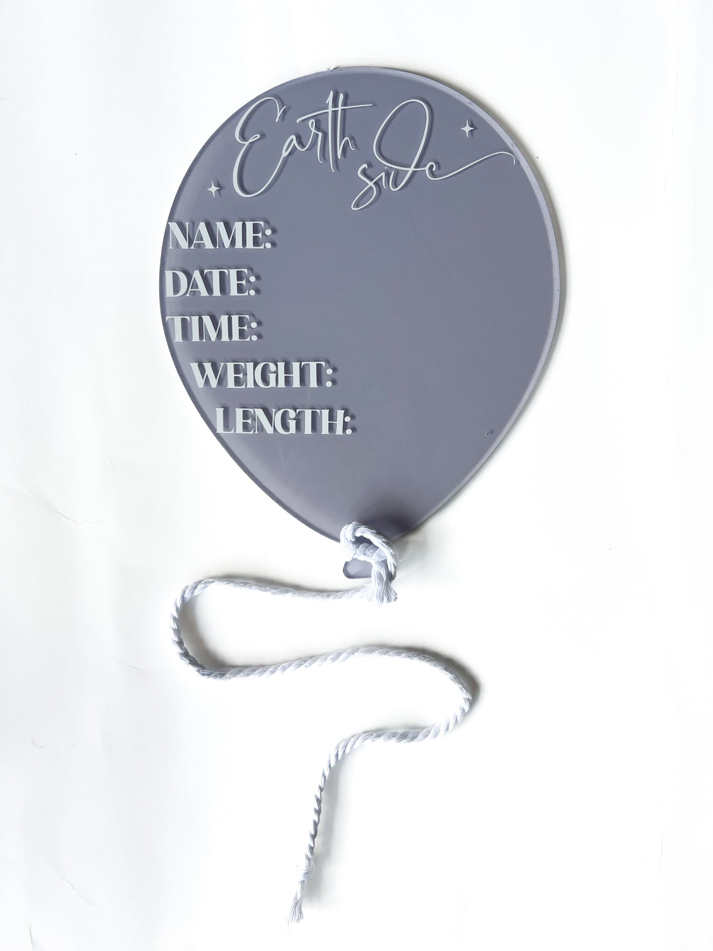 Balloon Acrylic Birth Details Plaque