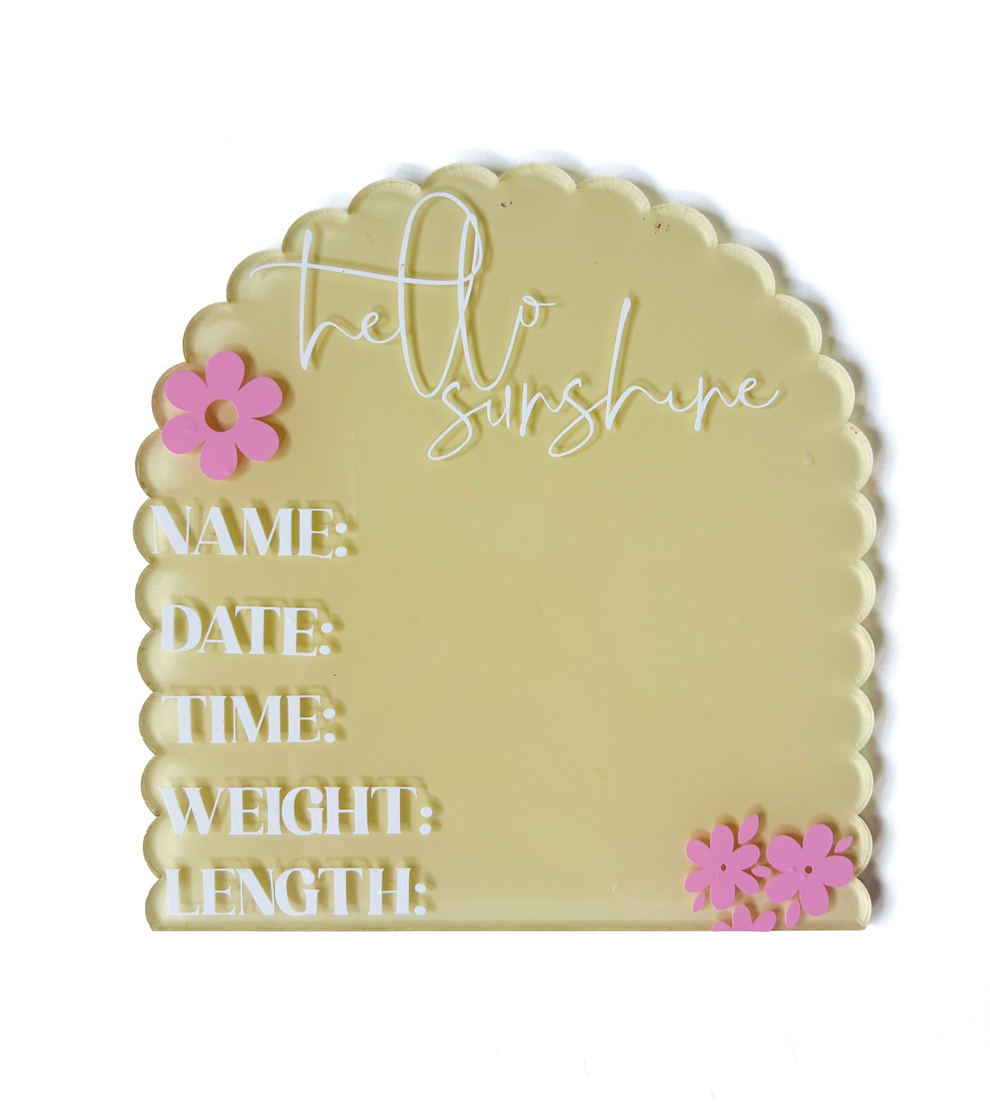 Scalloped Arch Birth Detail plaque