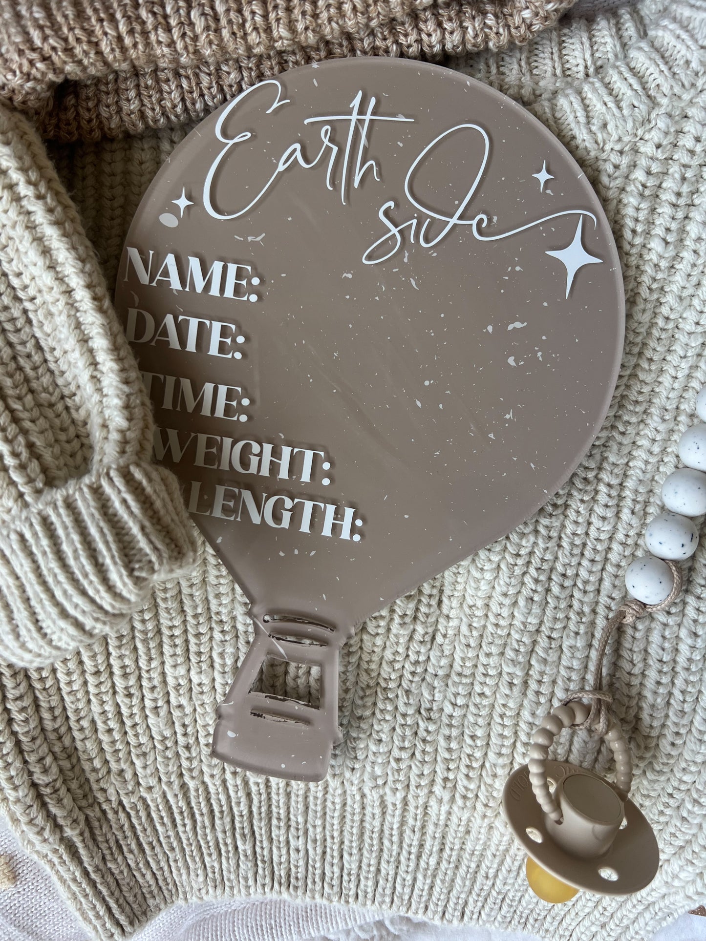 Hot Air-Balloon Acrylic Birth Details Plaque
