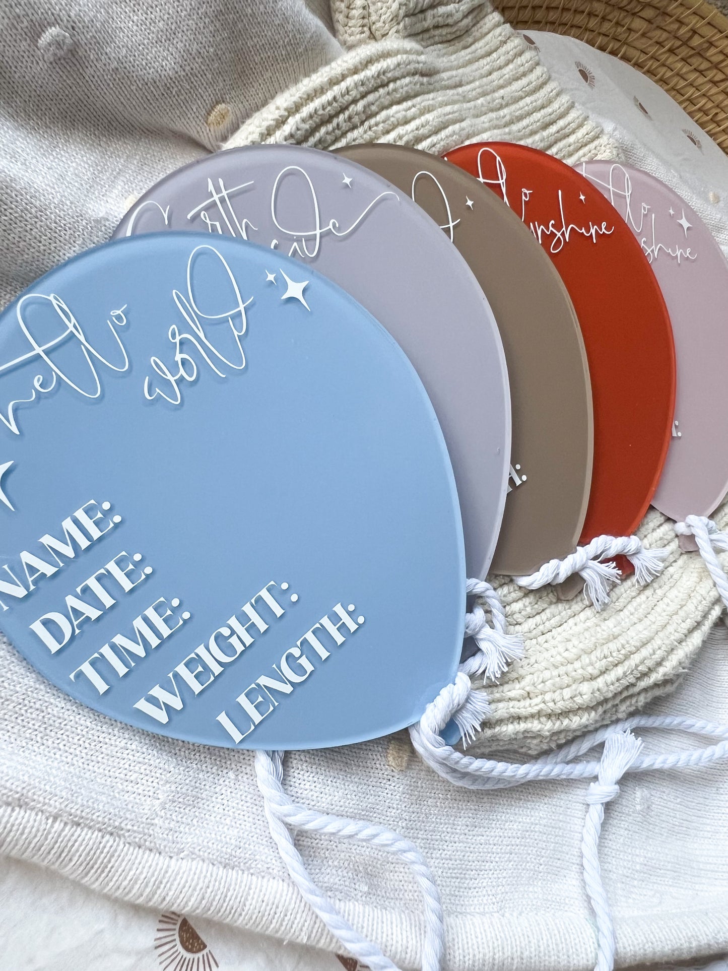 Balloon Acrylic Birth Details Plaque