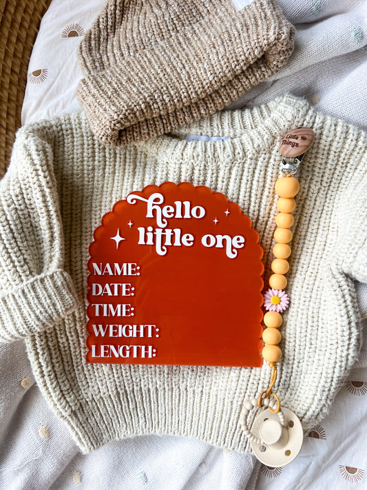 Scalloped Arch Birth Detail plaque