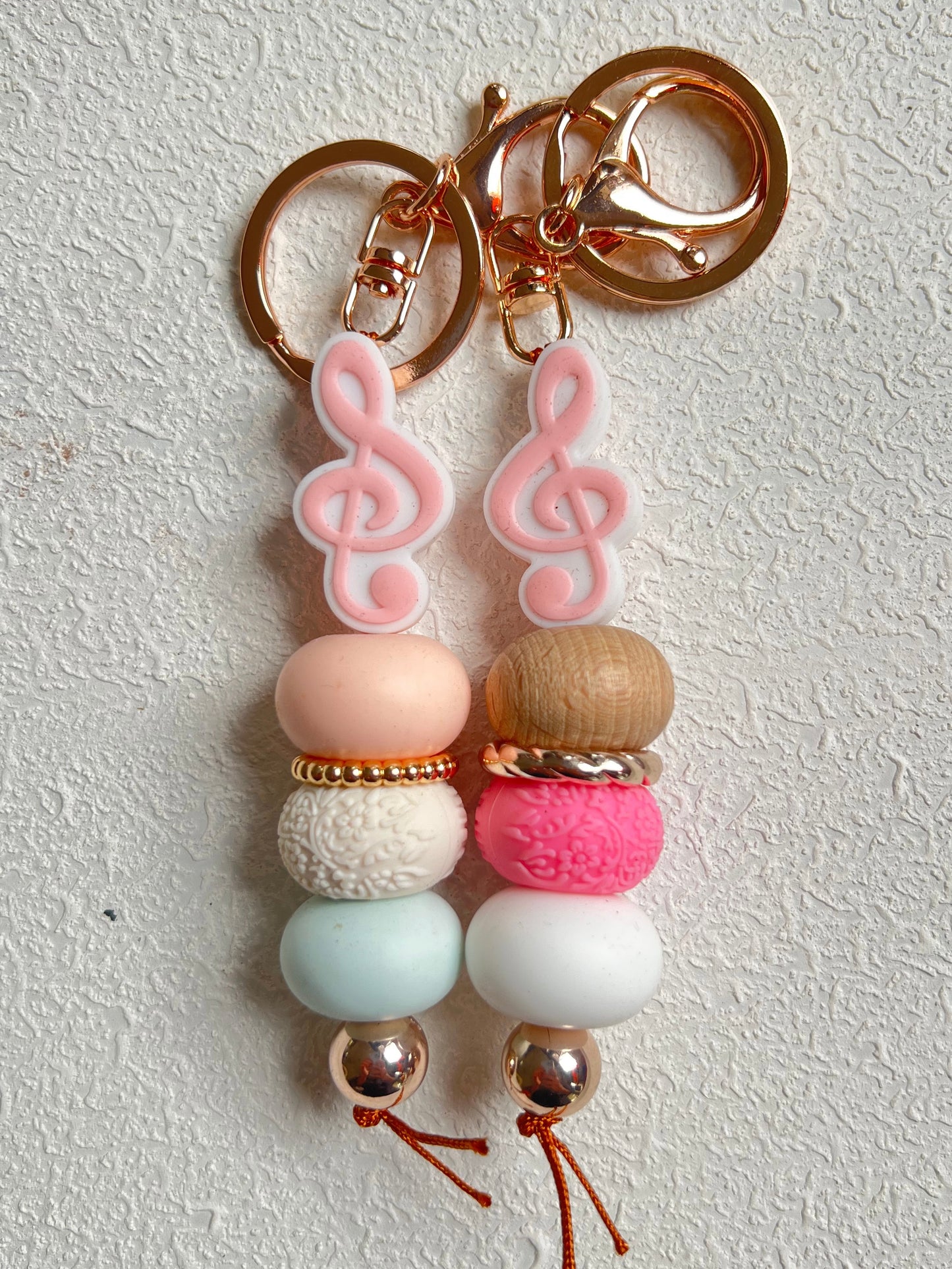 Pink Treble Clef (Music Note) Keychain