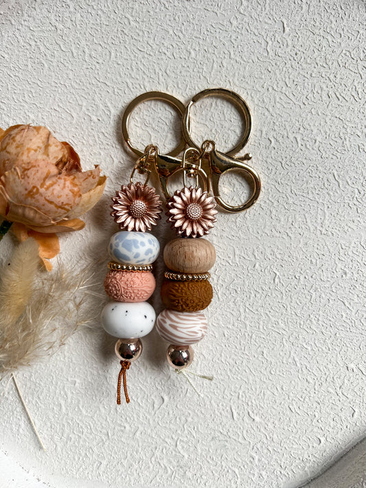 Rose Gold Daisy Keychain