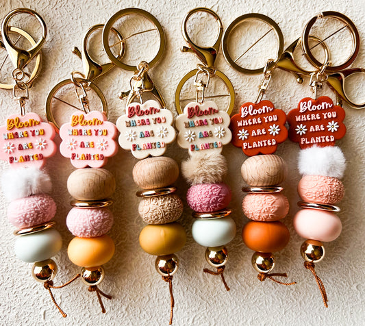 'Bloom Where You Are Planted' Keychains