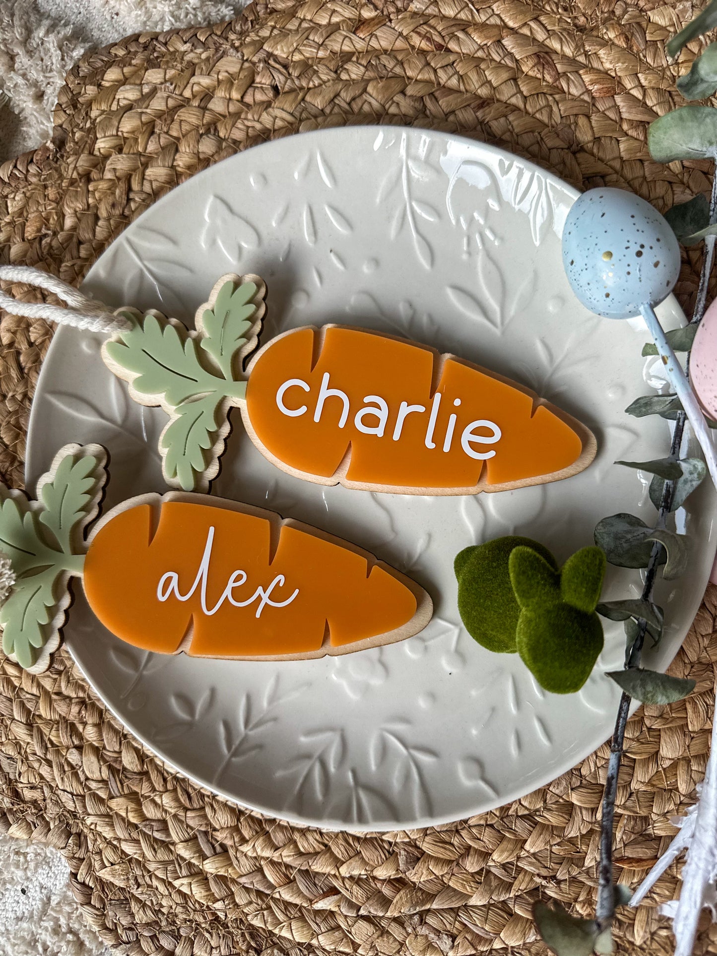 Personalised Carrot Easter Tag
