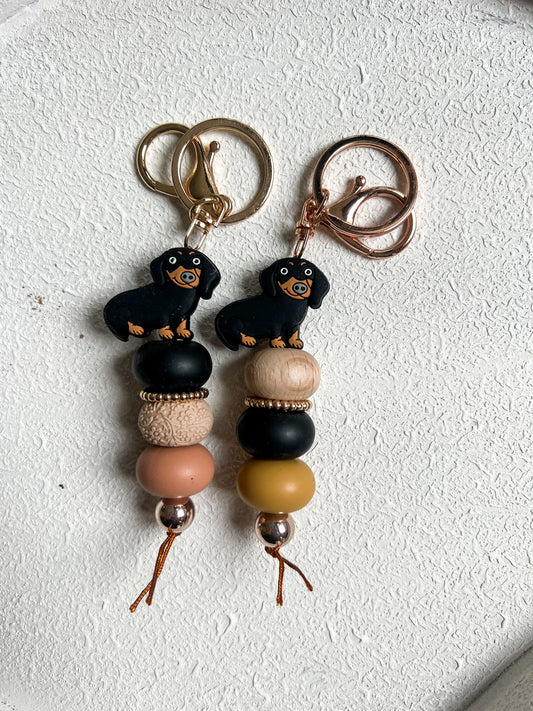 Black Dachshund Keychain