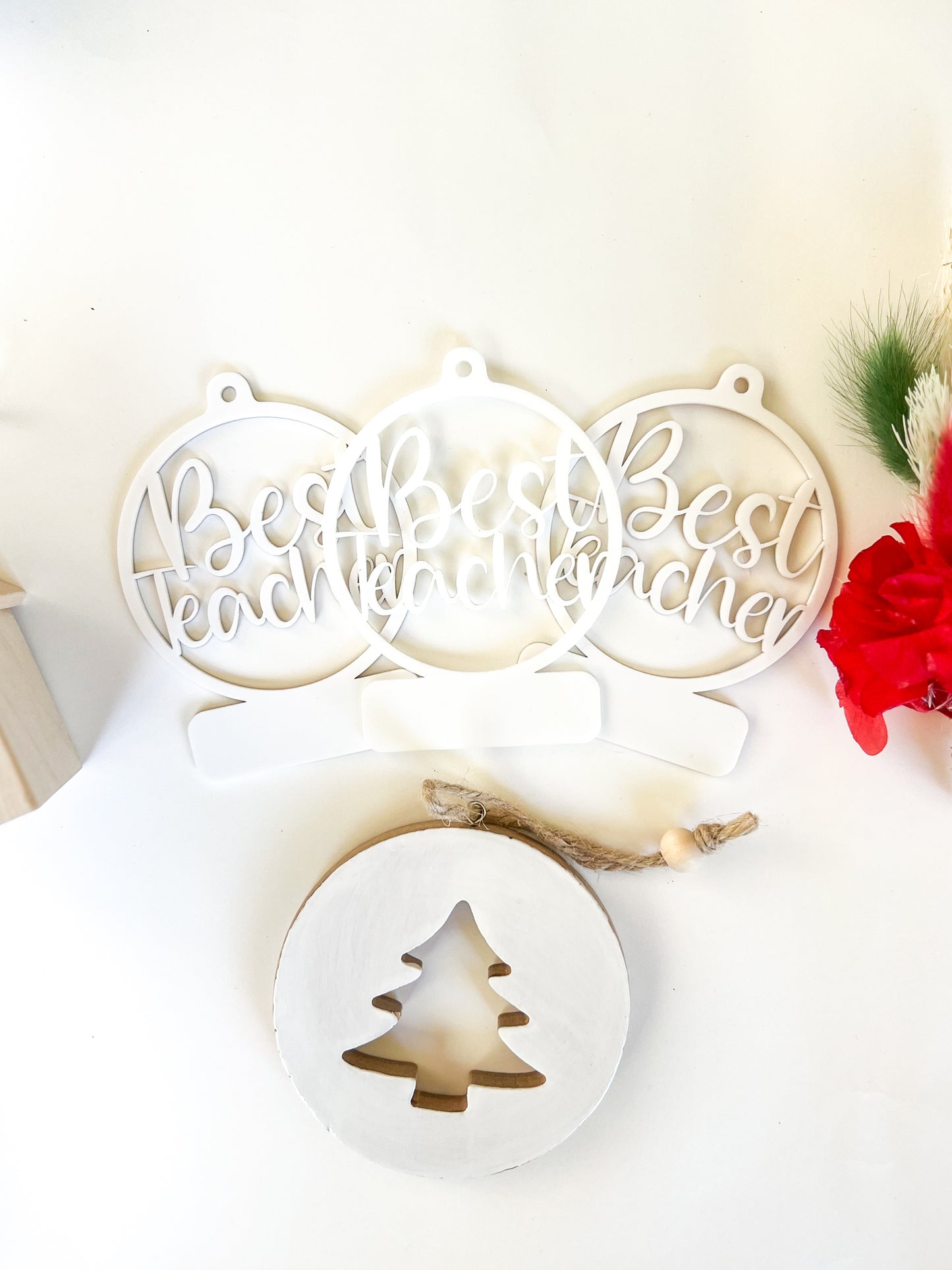 Personalised teacher baubles
