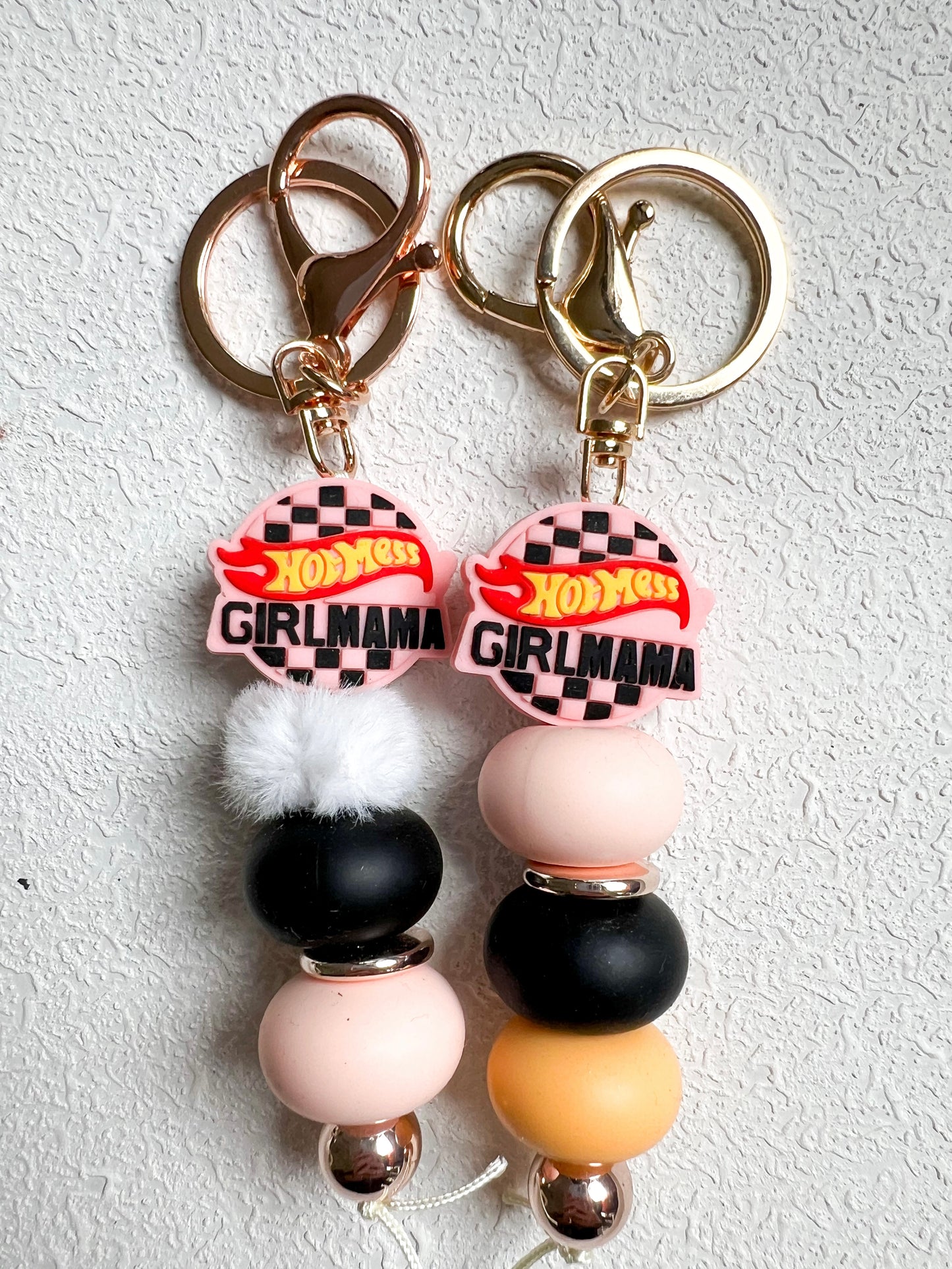 Hot Mess Girl Mama Keychain