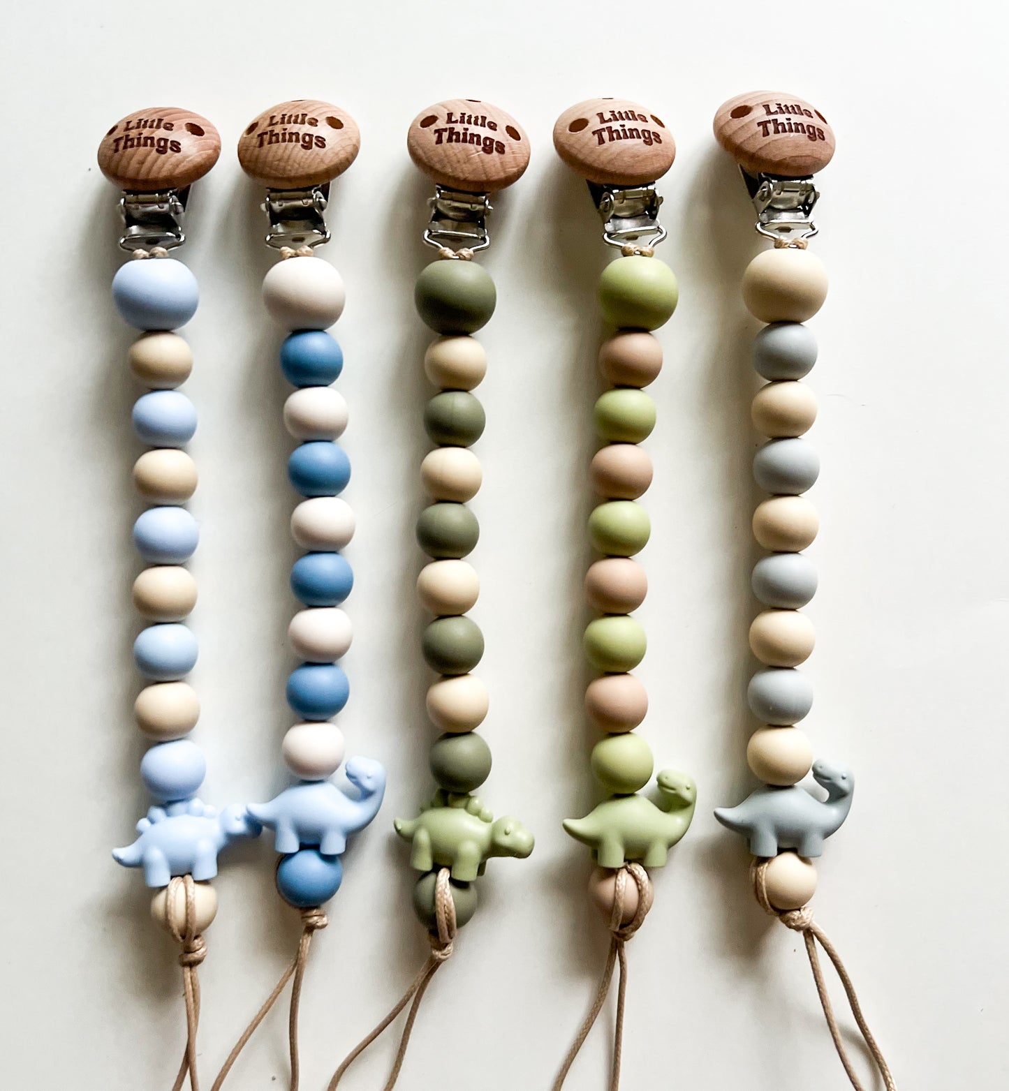 Personalized Dino Dummy Clip & Teething Ring Bundle