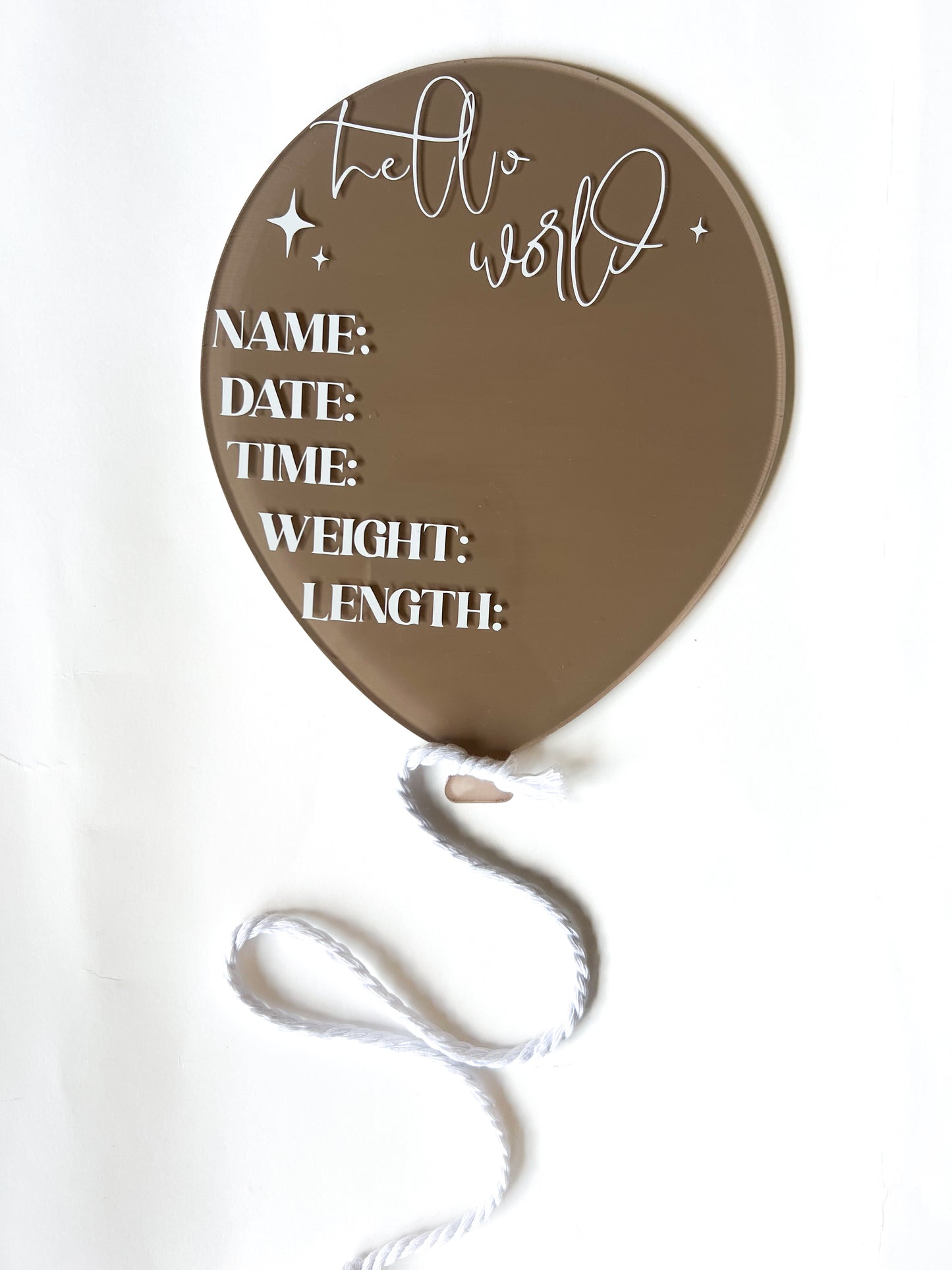 Balloon Acrylic Birth Details Plaque
