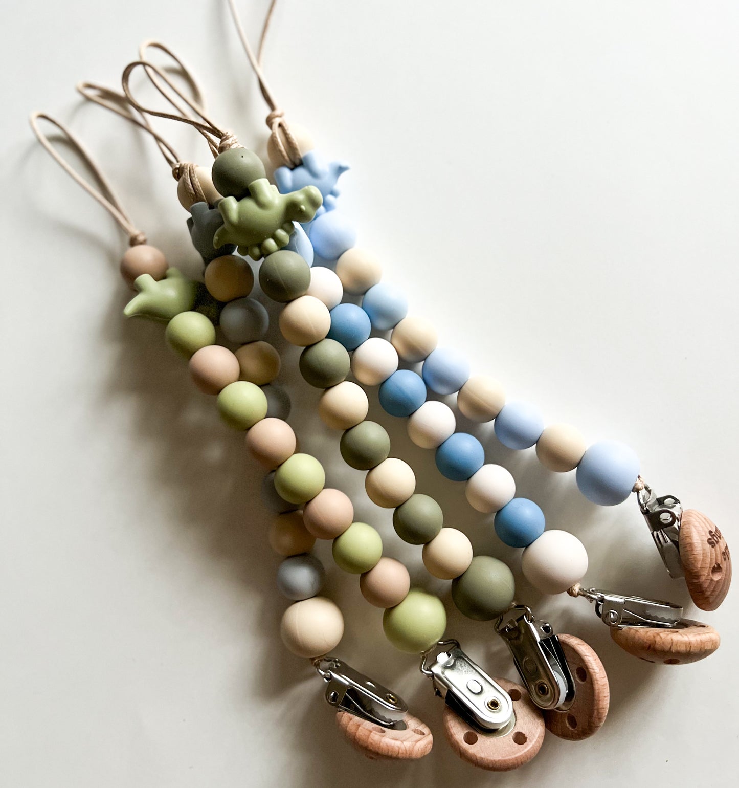 Personalized Dino Dummy Clip & Teething Ring Bundle