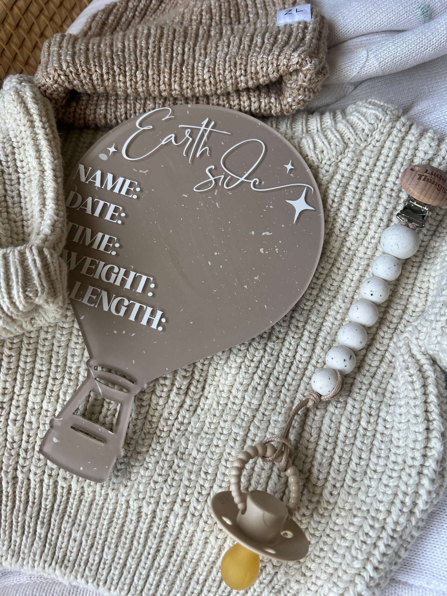 Hot Air-Balloon Acrylic Birth Details Plaque