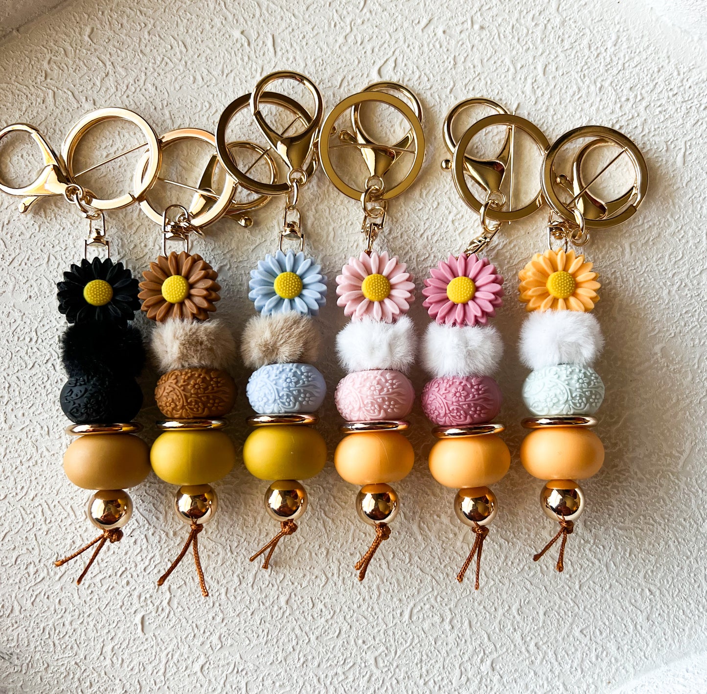 OG Fluffy Daisy Keychains