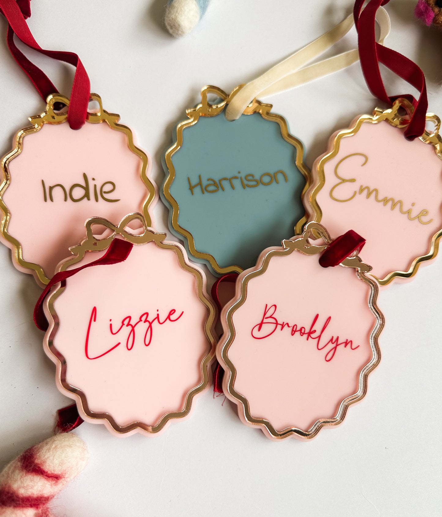 Personalised Whimsy bow ornament