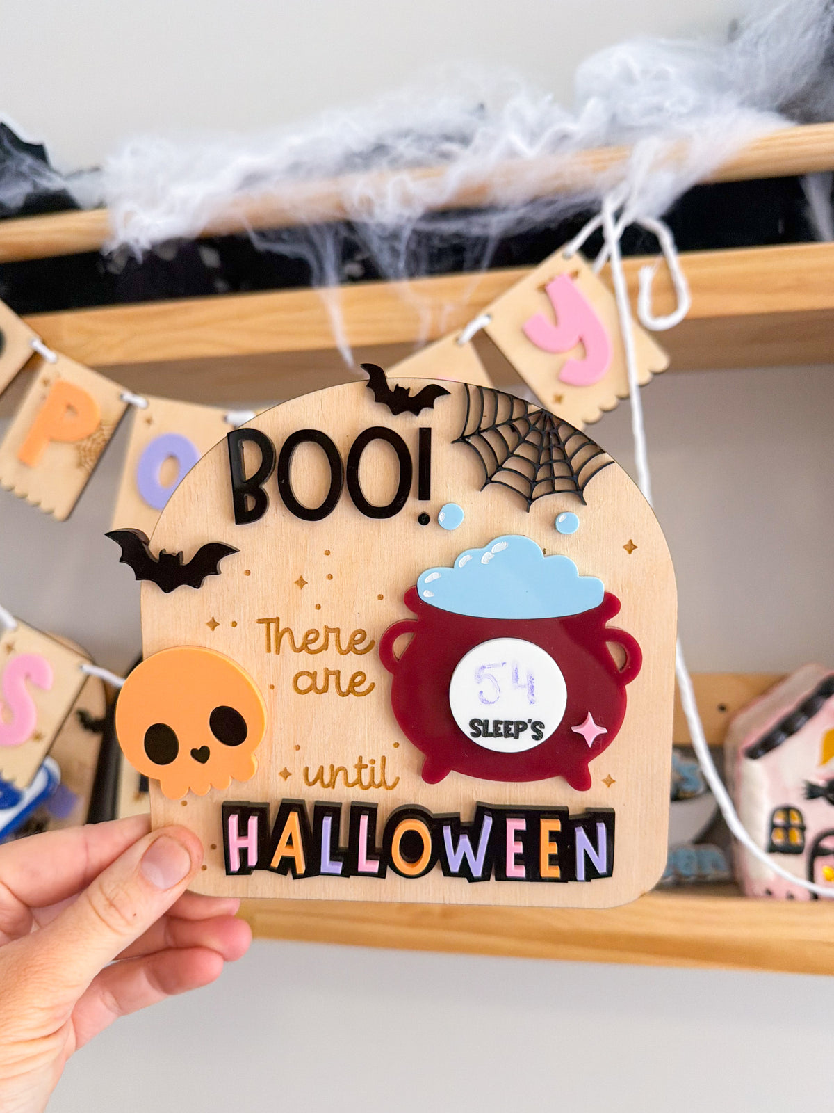 Halloween Sleeps Countdown Sign