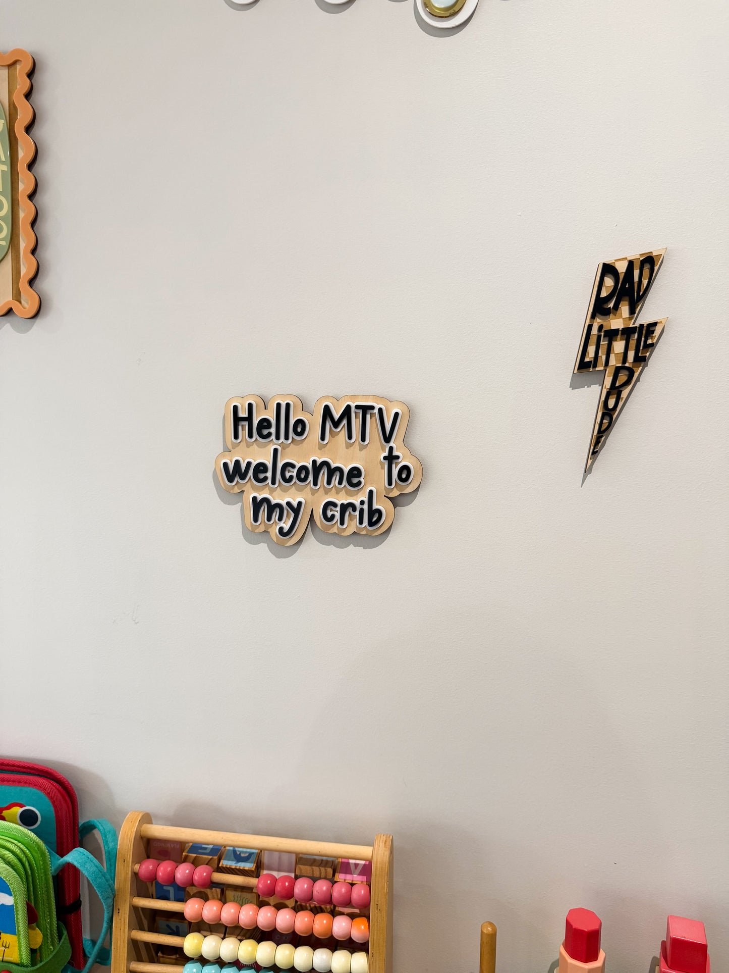 Rad Little Dude Lightning Bolt Sign