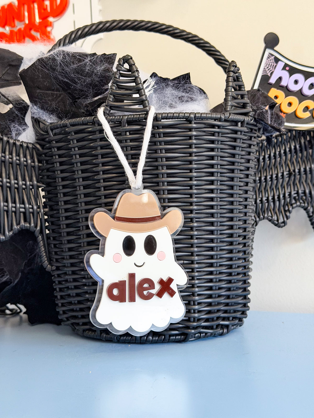 Personalised Acrylic Halloween Ghost Tag