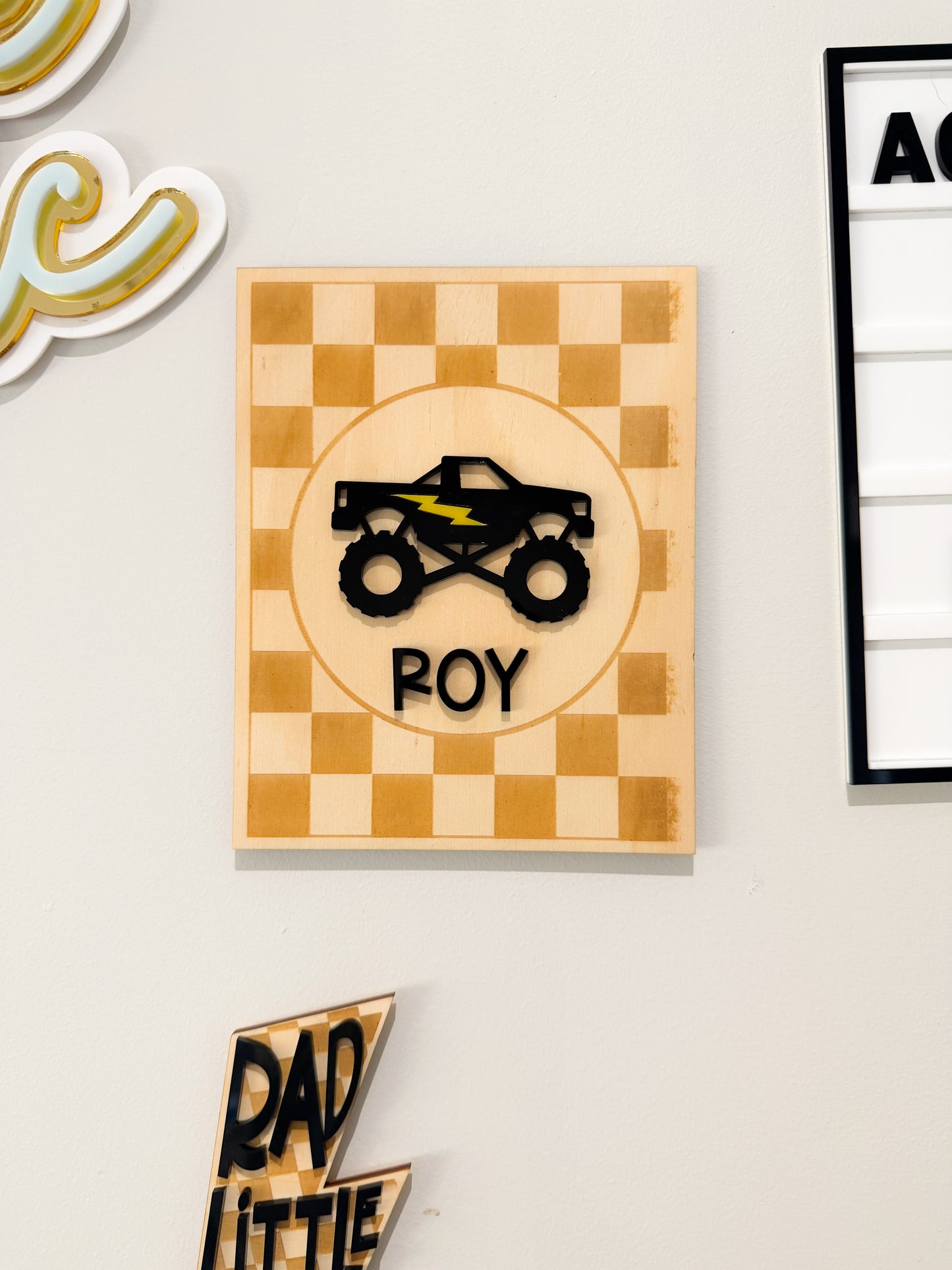 Personalised Monster Truck Wall Plaque