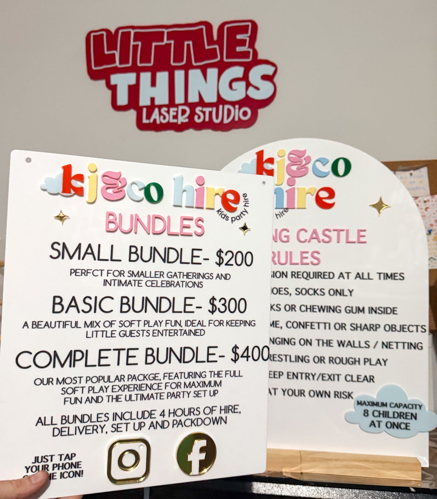 Custom Package & Pricing Sign