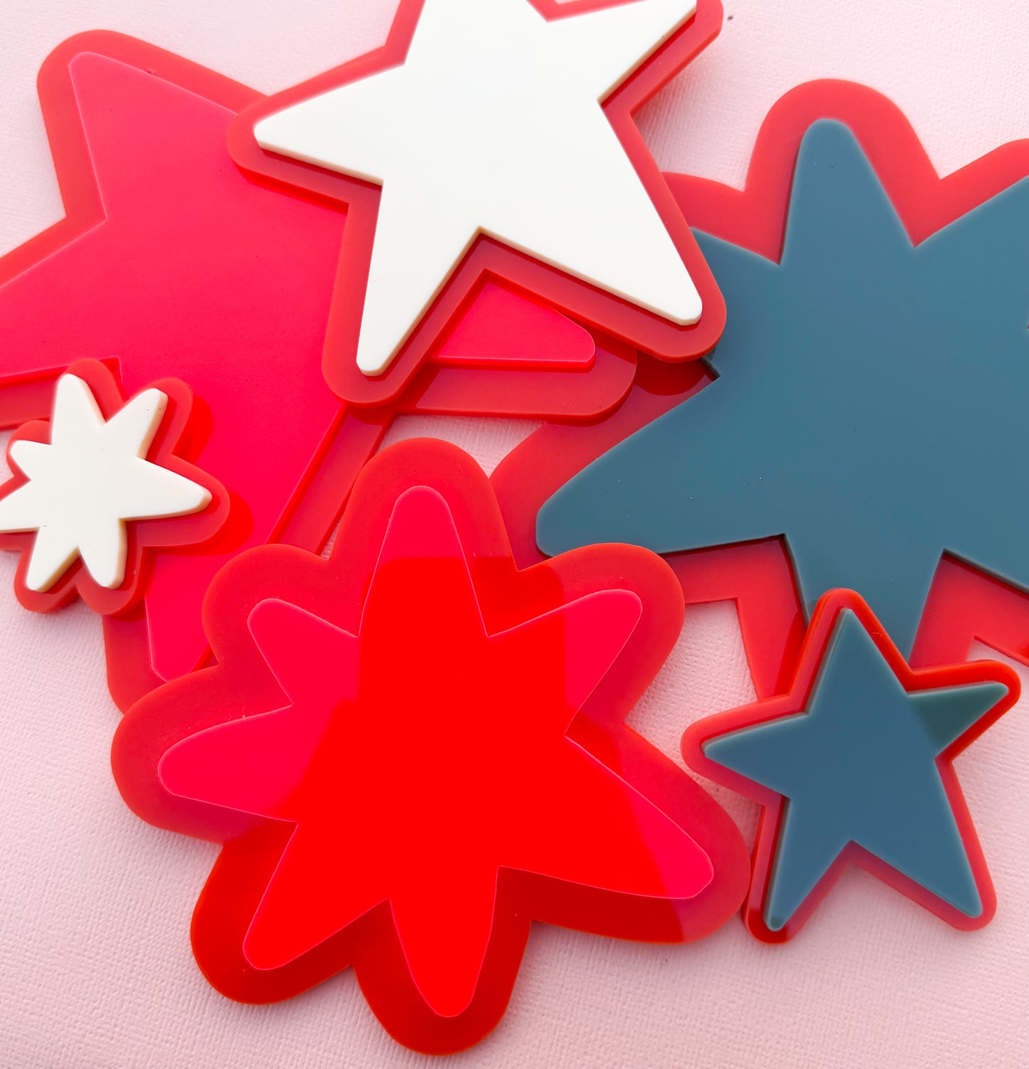 Starburst Double Layered Star Decals (6pc)