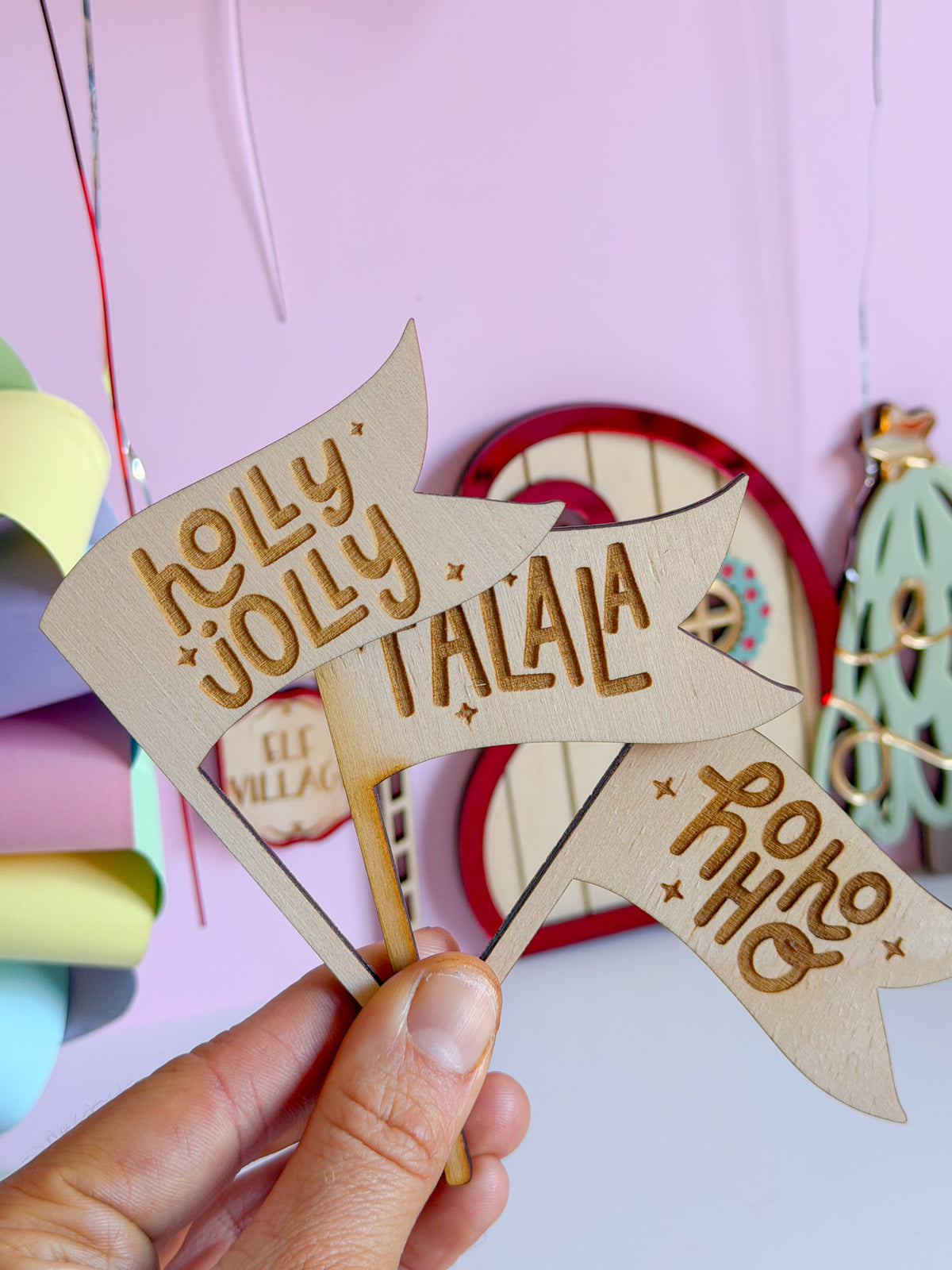 The Holly Jolly Mini Flag Trio