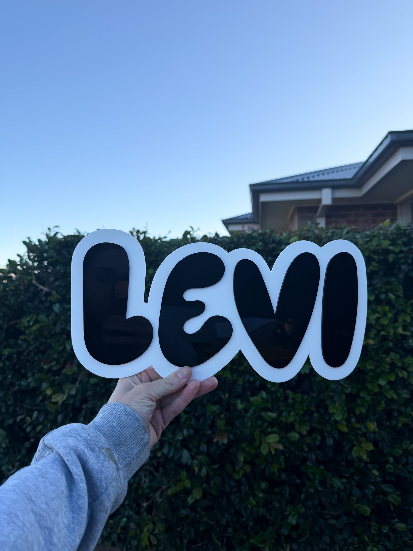 Two layer name sign