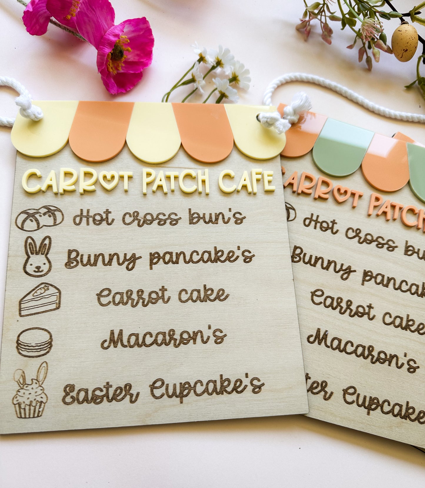 'The carrot patch cafe' Kids easter sign