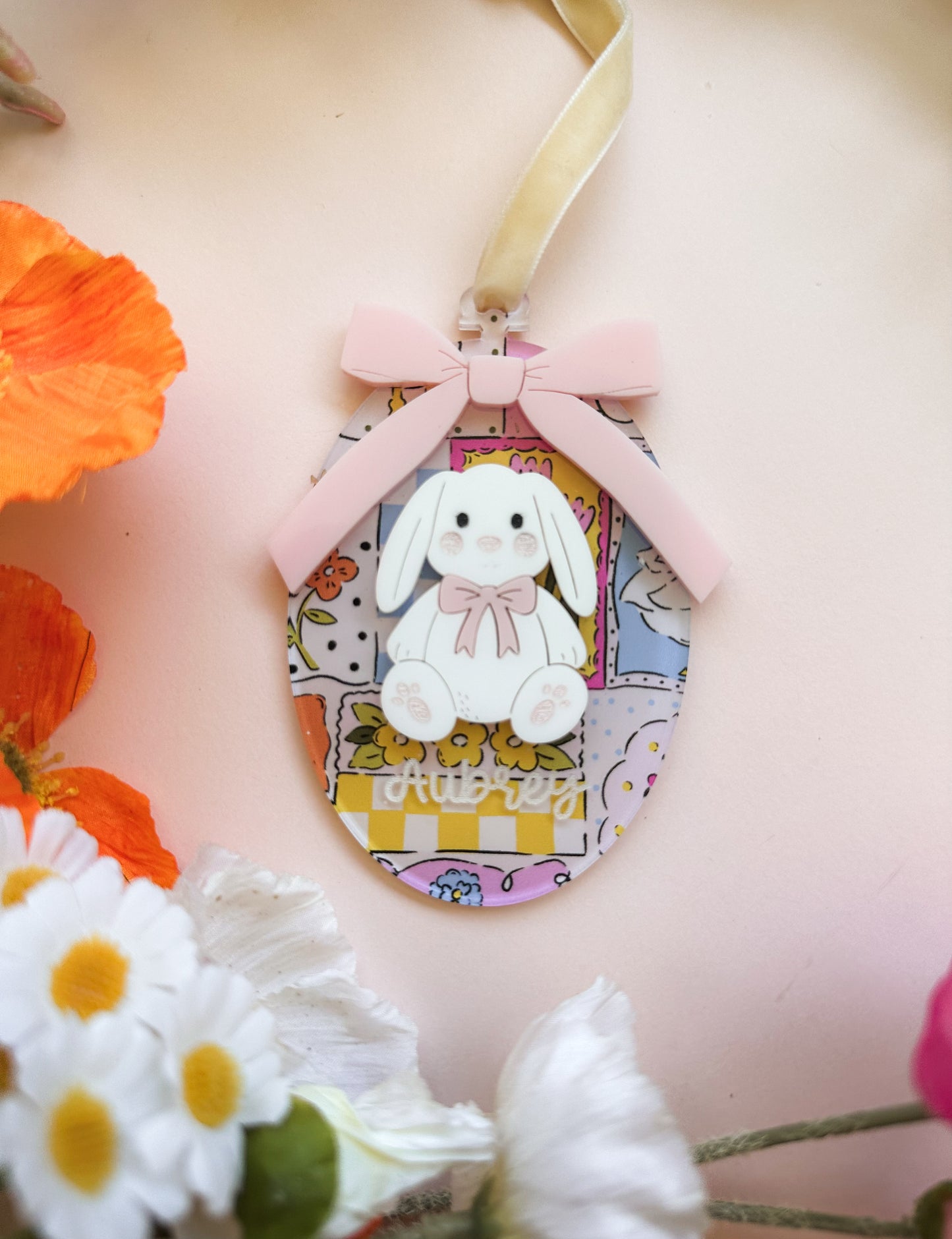 Personalised oval bunny tag