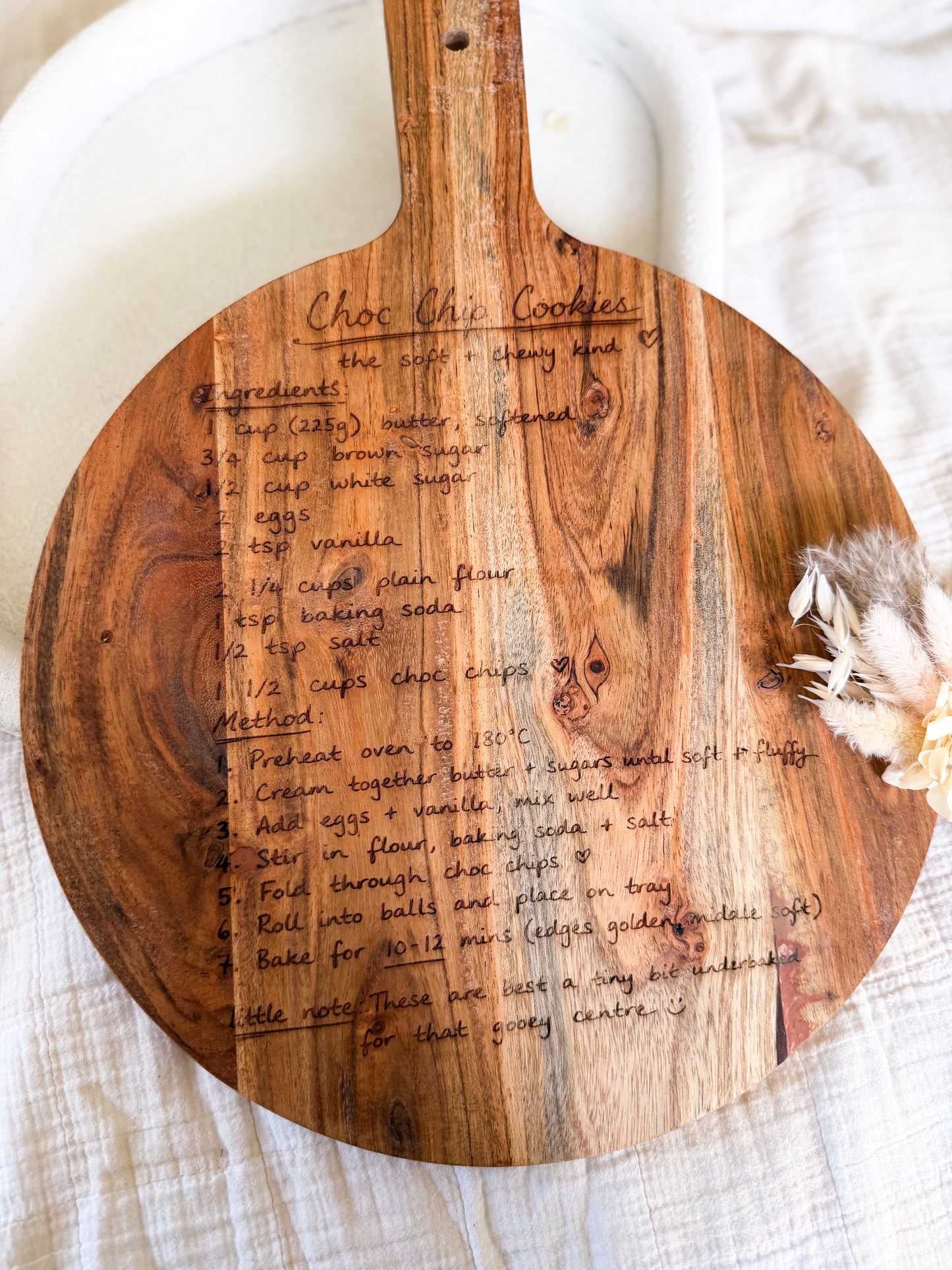 Personalised timber recipe board