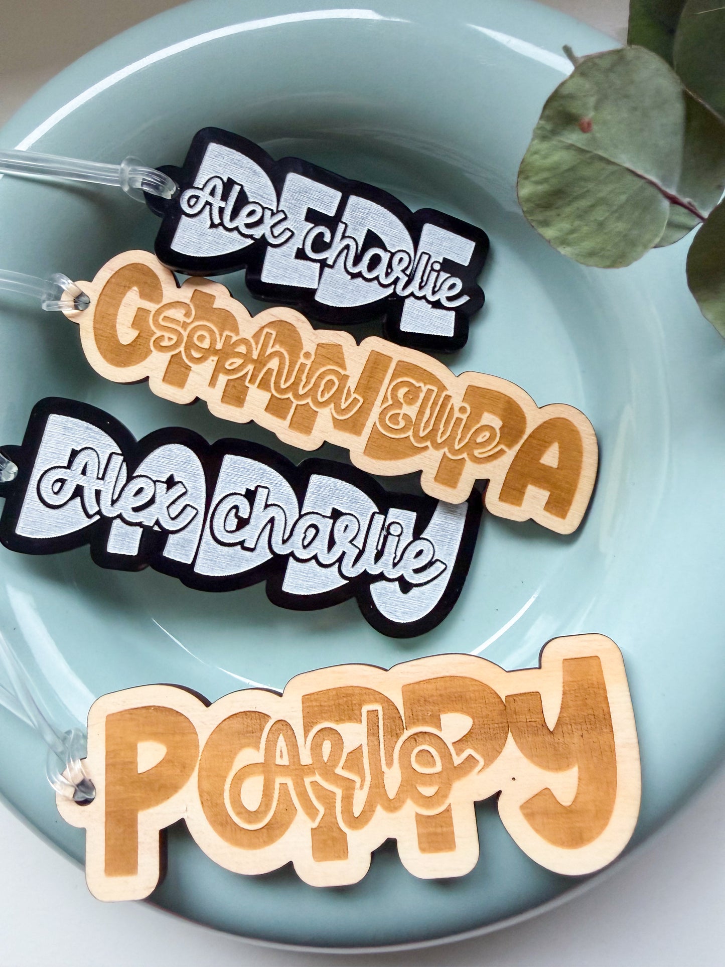 Personalised Dad Name Keychains