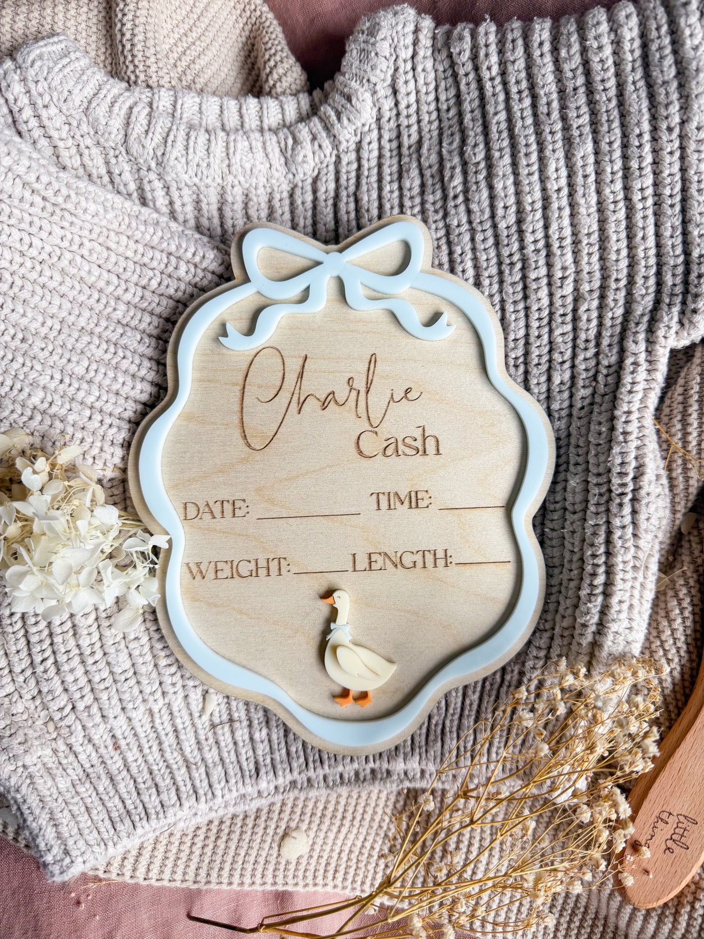 Little Goose Birth Announcement Plaque