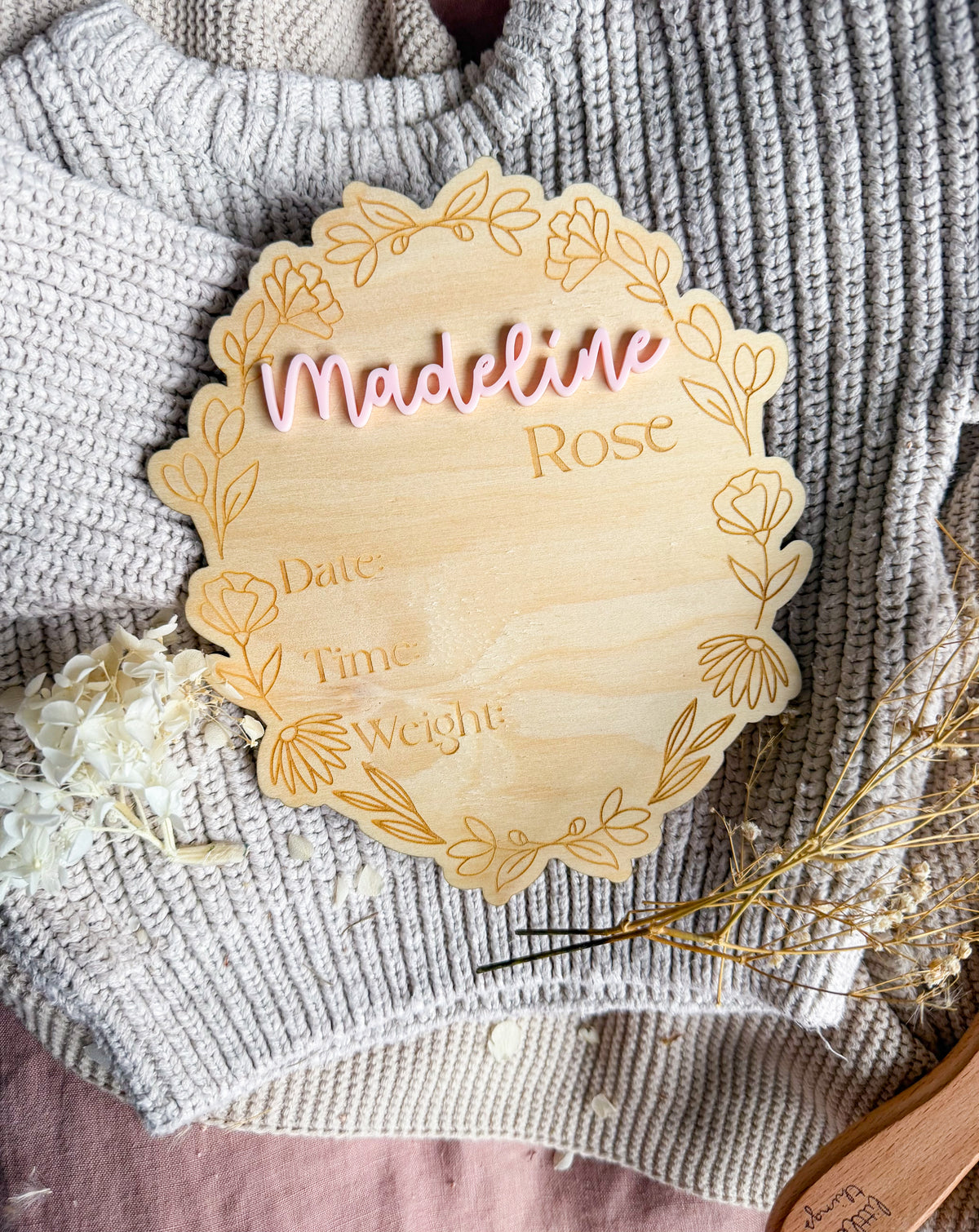 Bloom Birth Detail Plaque