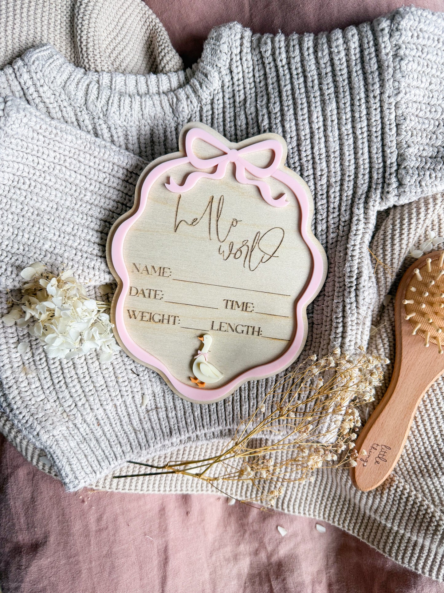 Little Goose Birth Announcement Plaque