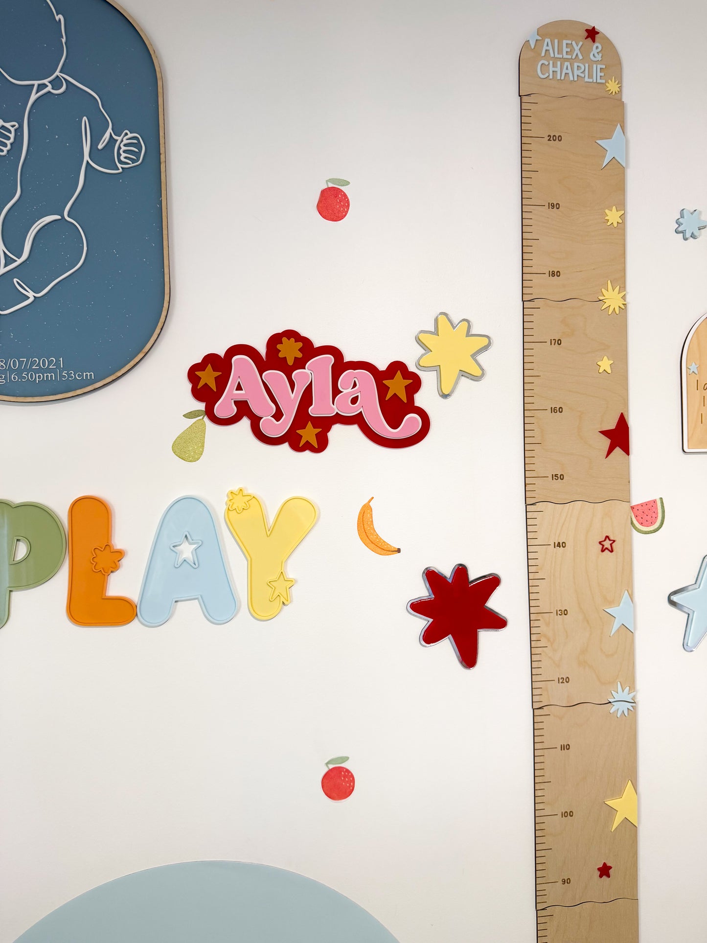 Kids "Play" Starburst Letter Sign