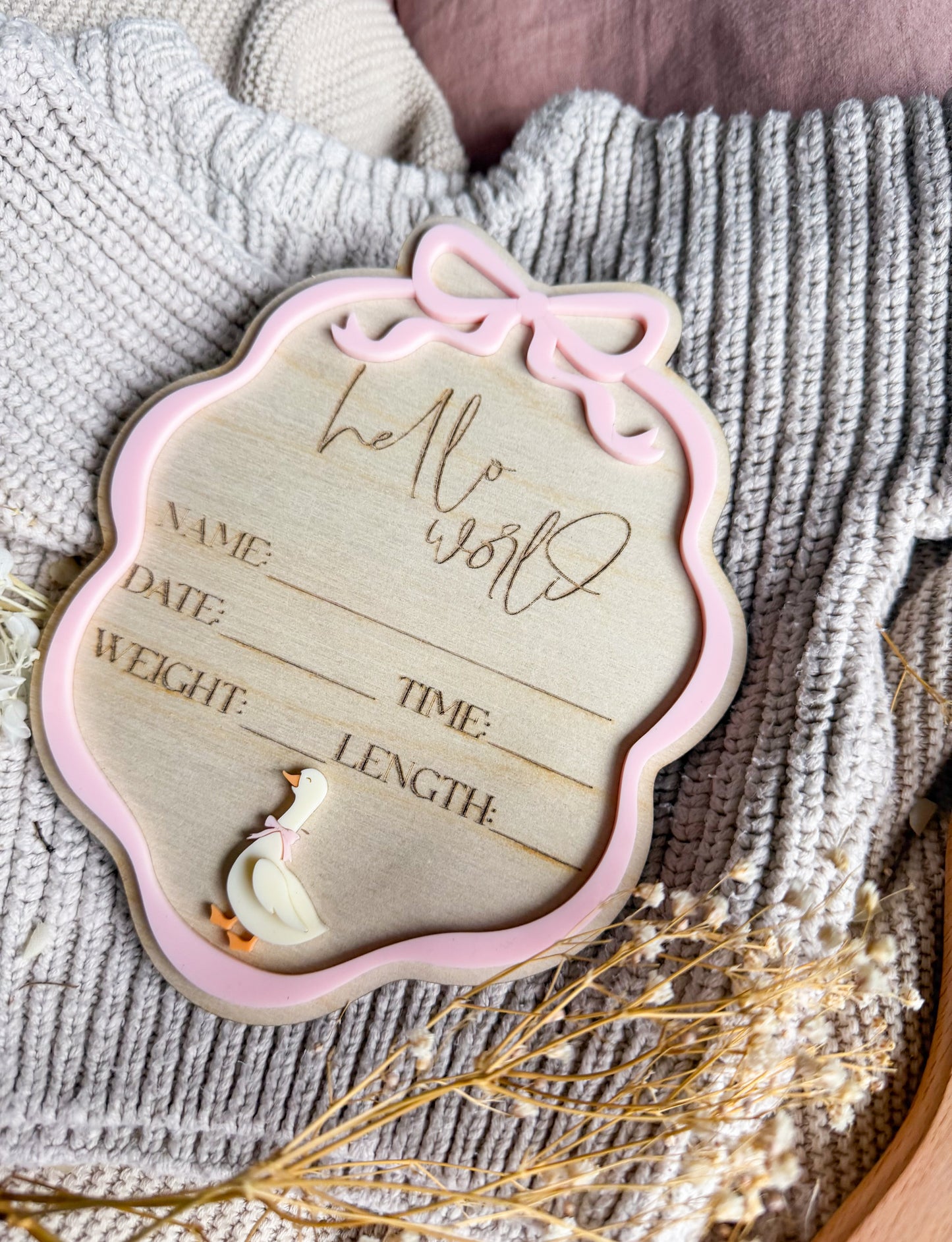 Little Goose Birth Announcement Plaque