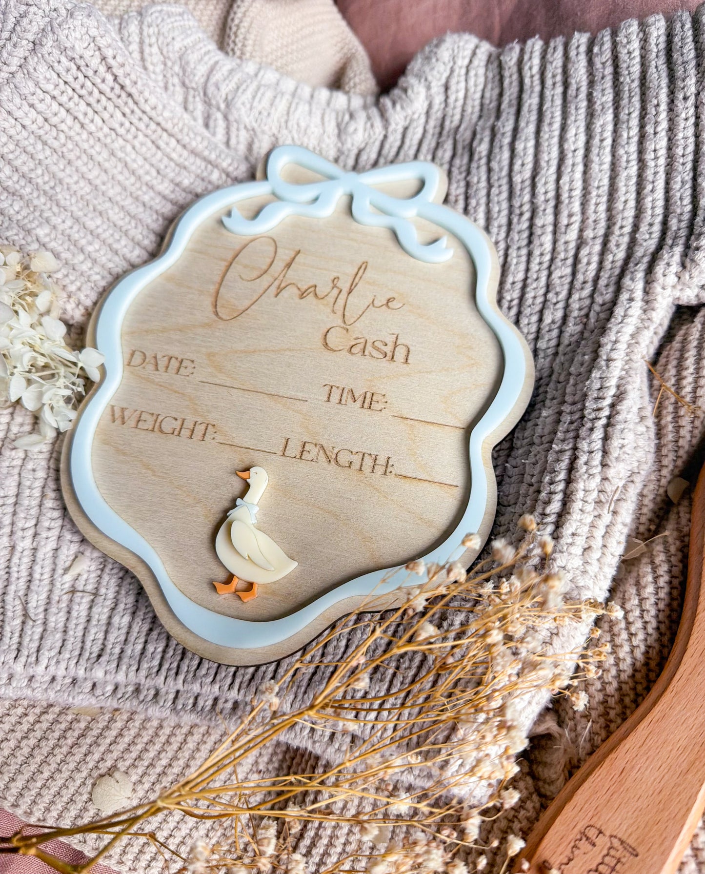Little Goose Birth Announcement Plaque