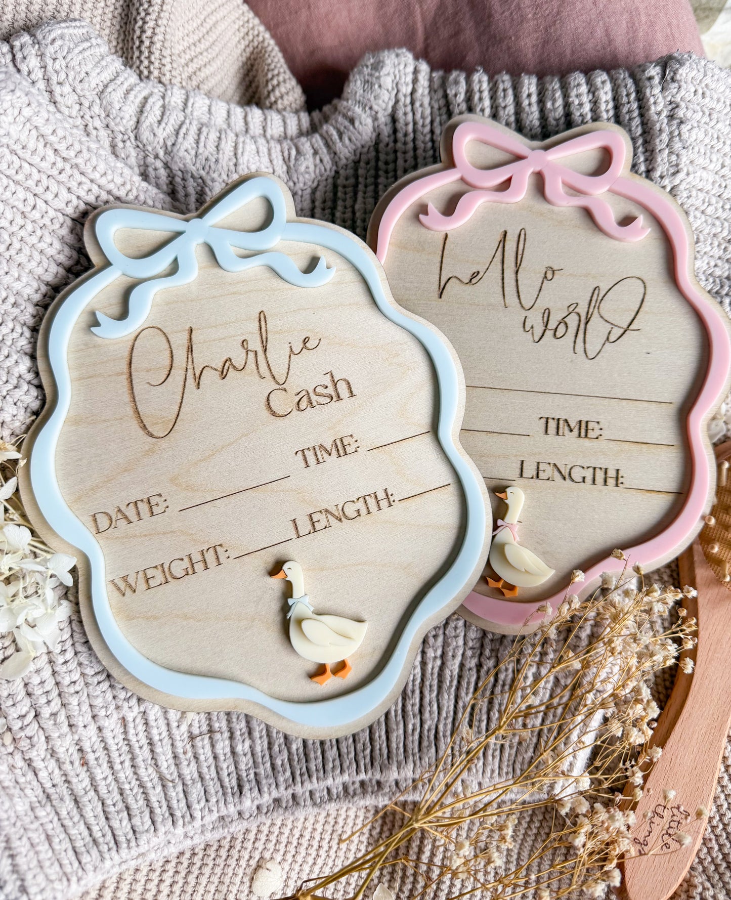 Little Goose Birth Announcement Plaque