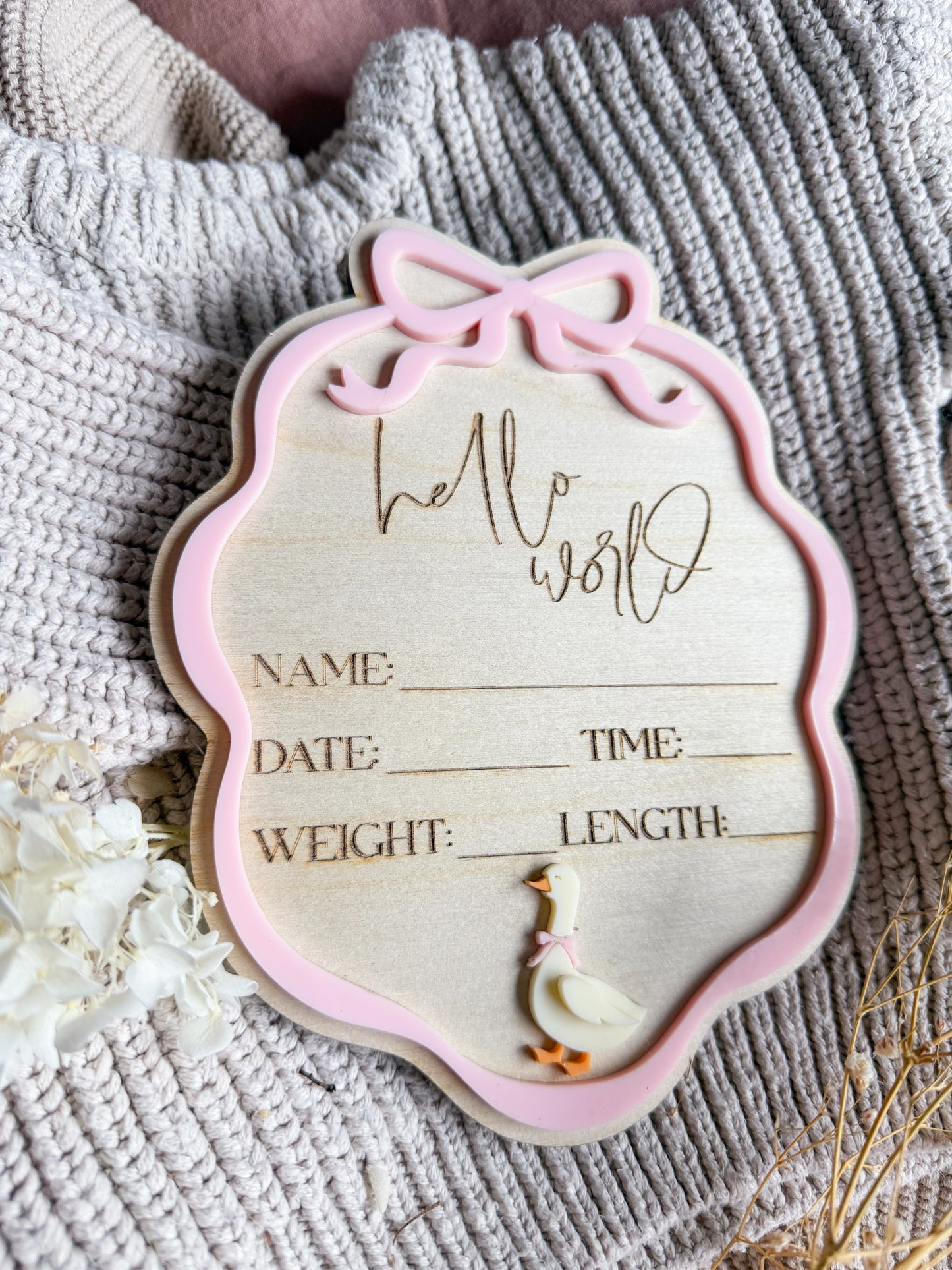 Little Goose Birth Announcement Plaque