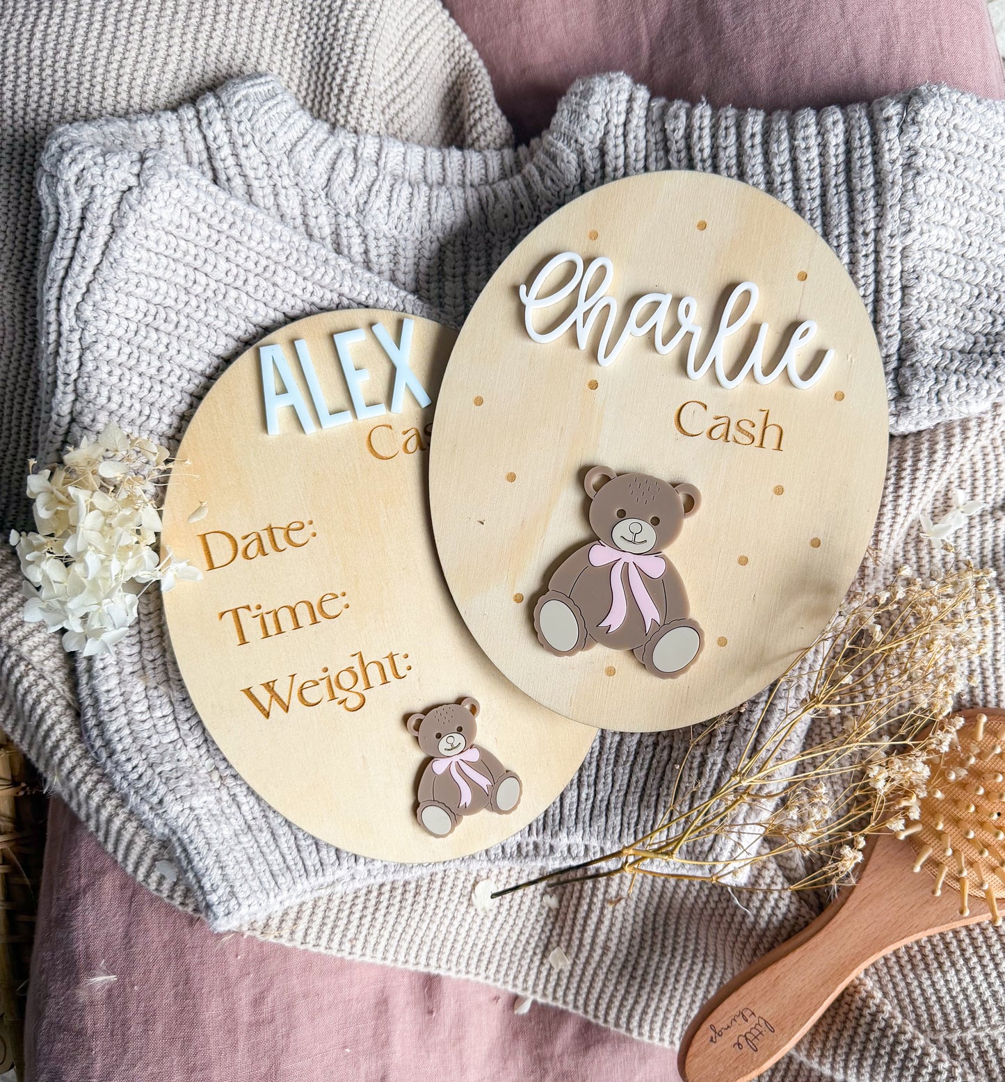 Beary Birth Details Plaque