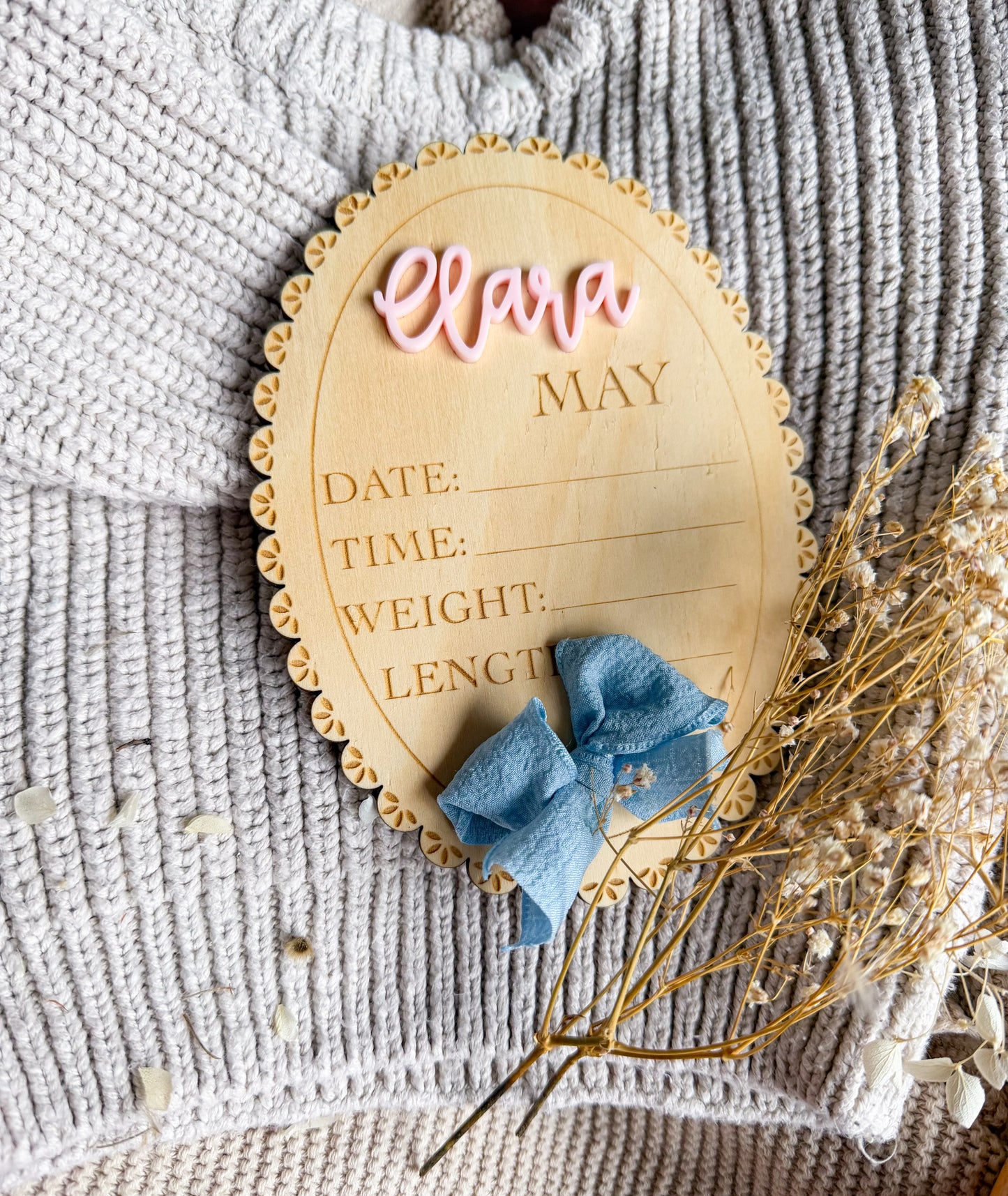 Whimsy Birth Announcement Plaque