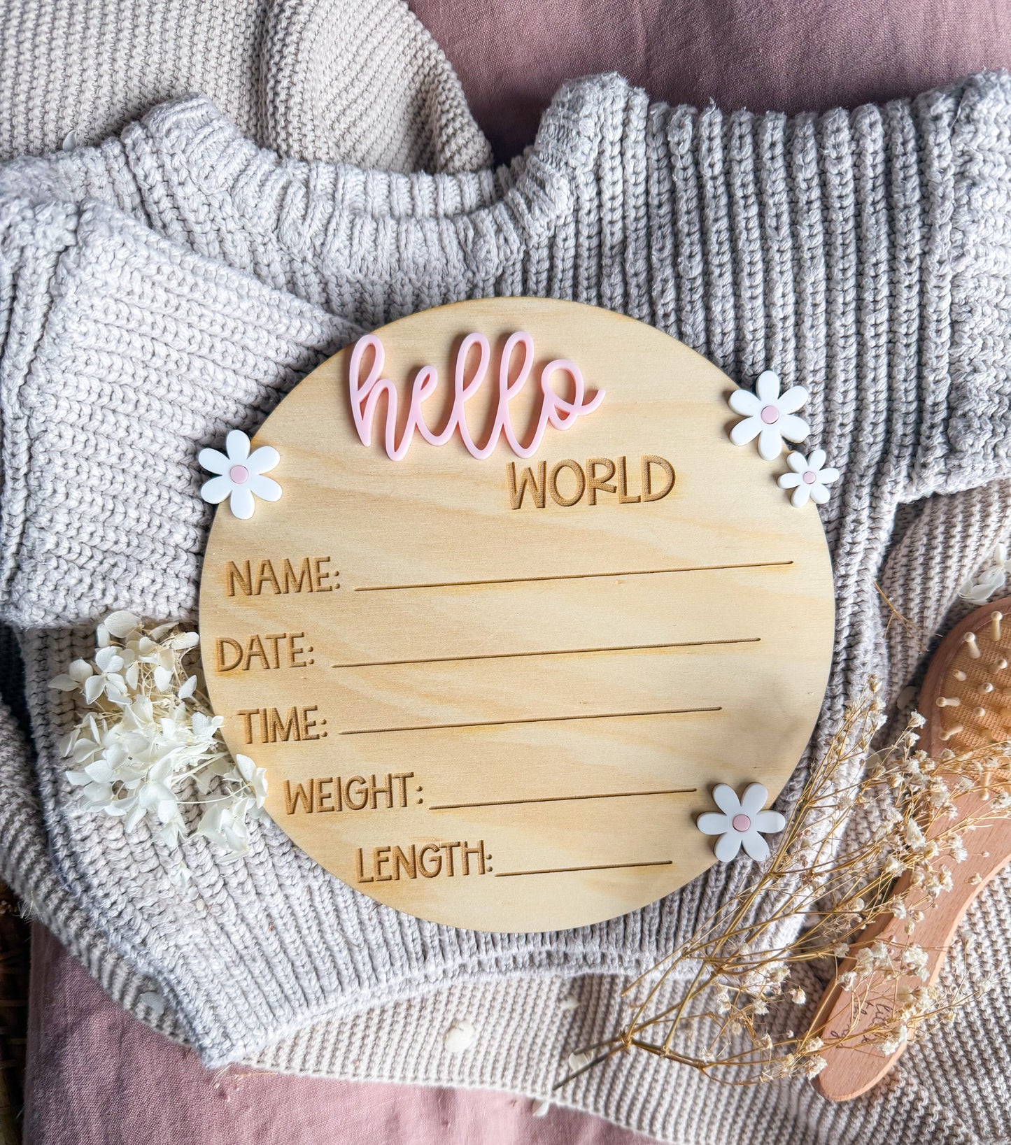 Daisy Birth Detail Plaque