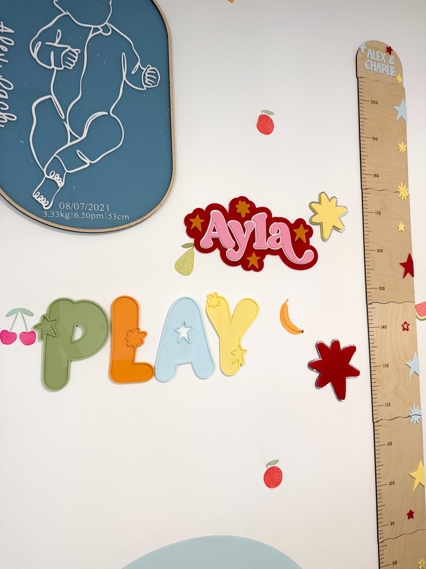 Kids "Play" Starburst Letter Sign
