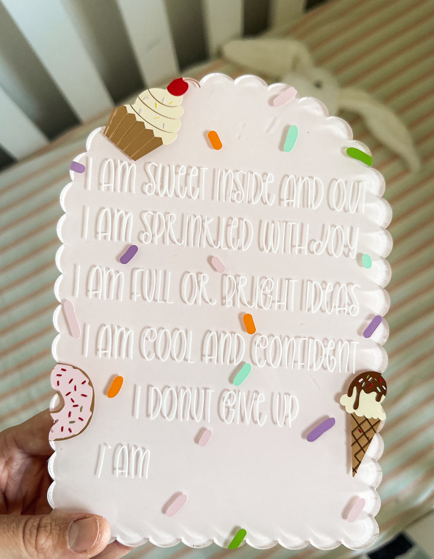 Sprinkled With Positivity Affirmation Plaque