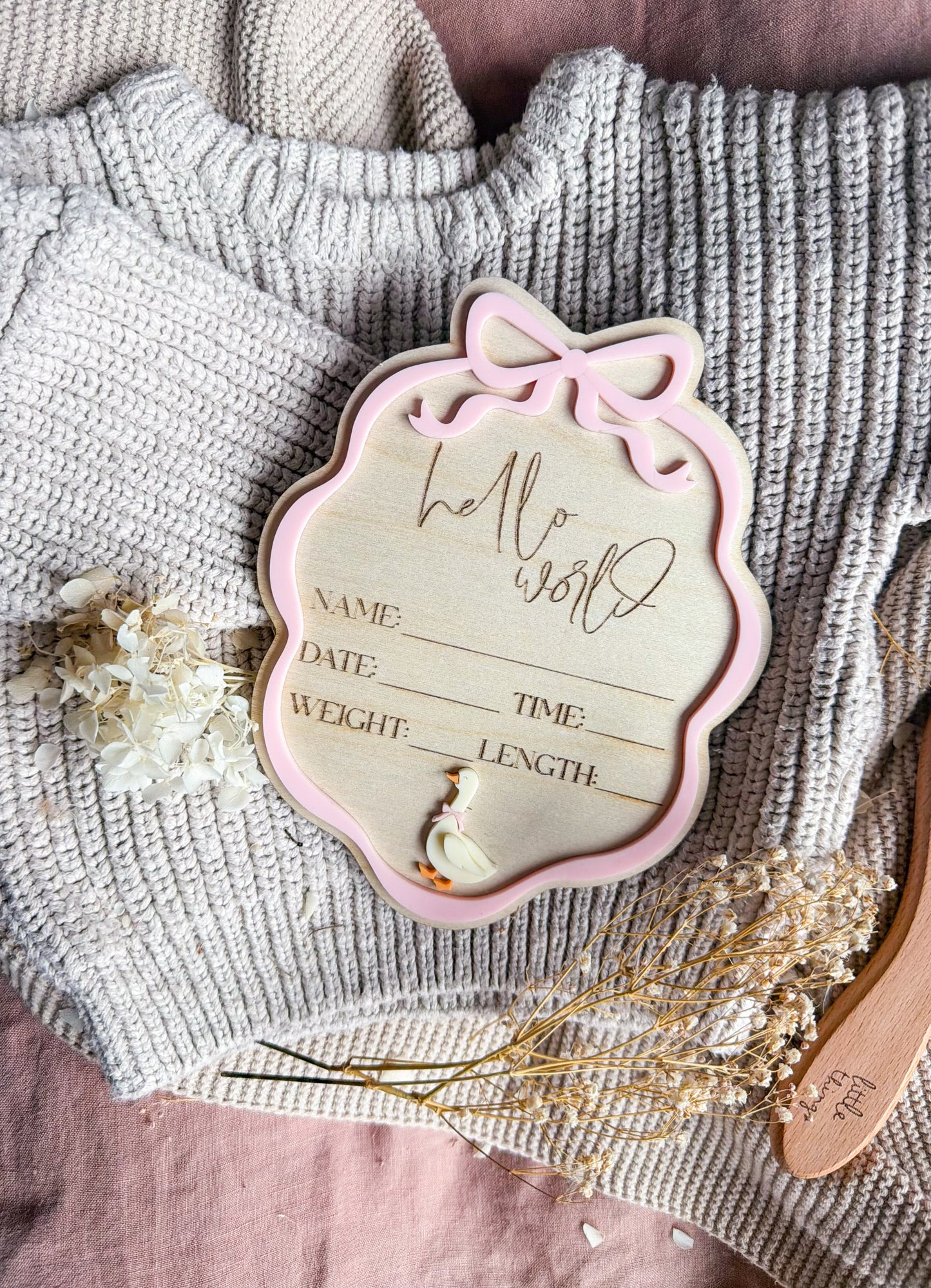 Little Goose Birth Announcement Plaque