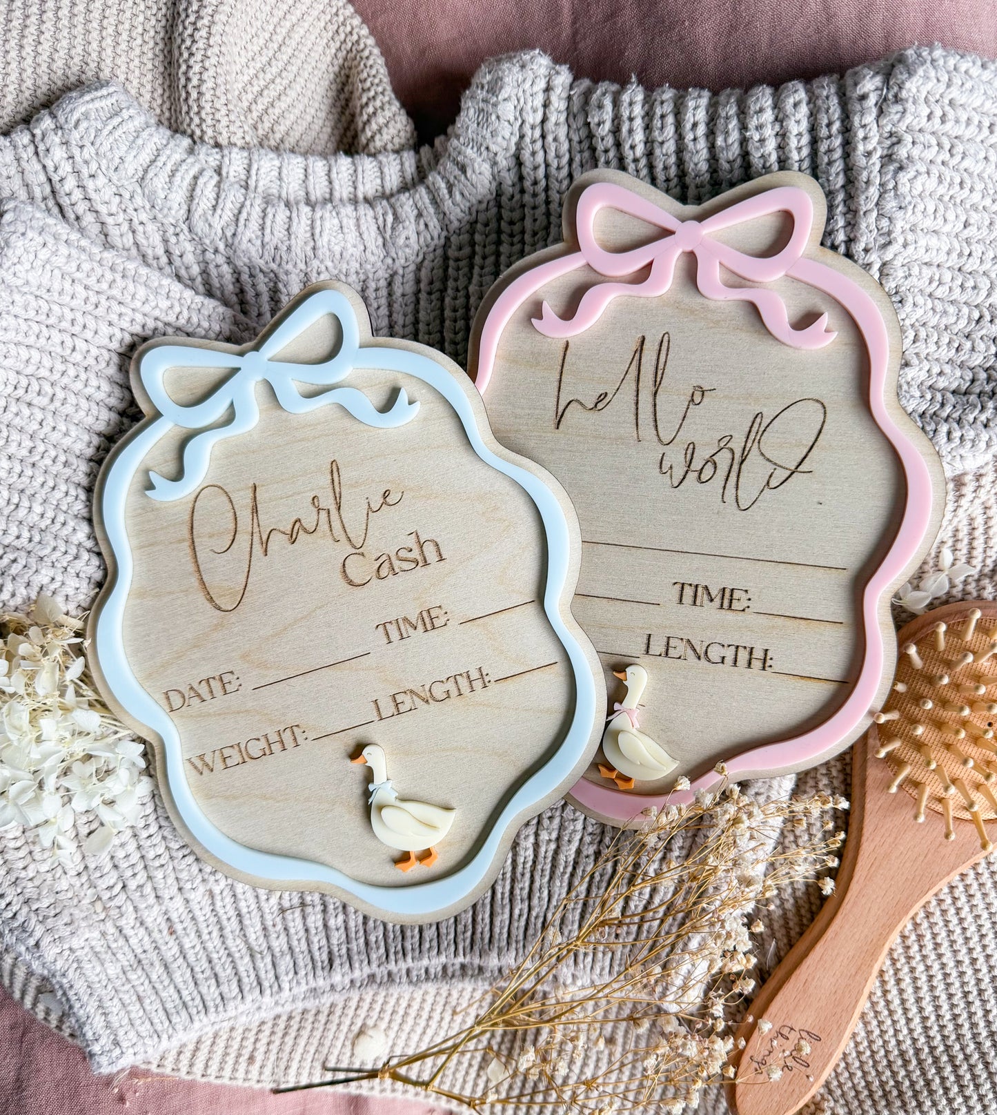 Little Goose Birth Announcement Plaque