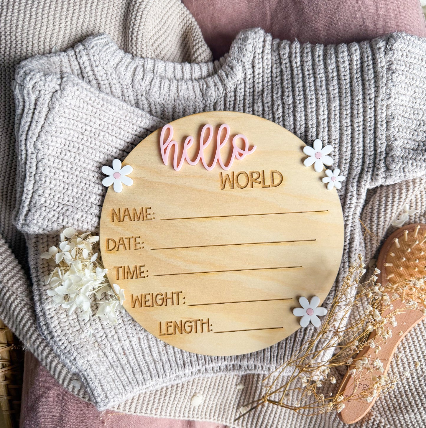 Daisy Birth Detail Plaque