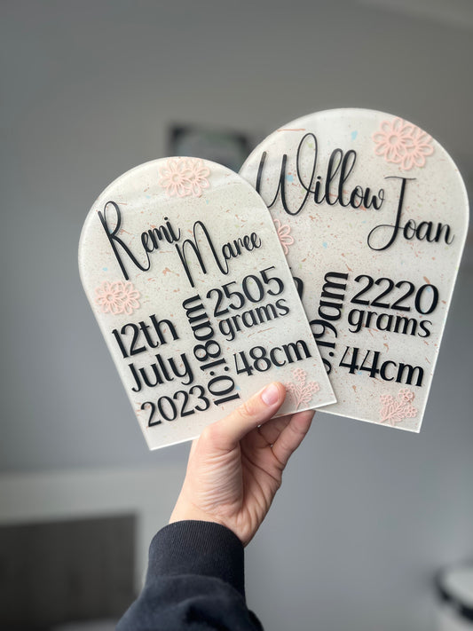 Birth details sign