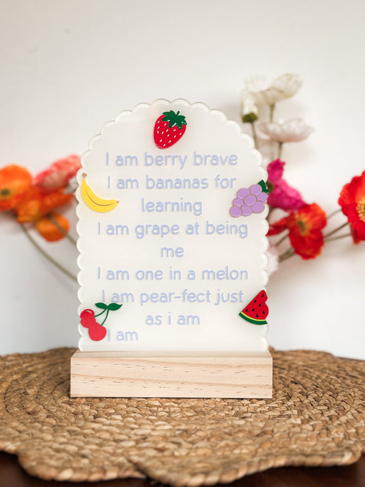 Tuti-Fruiti Affirmation Plaque