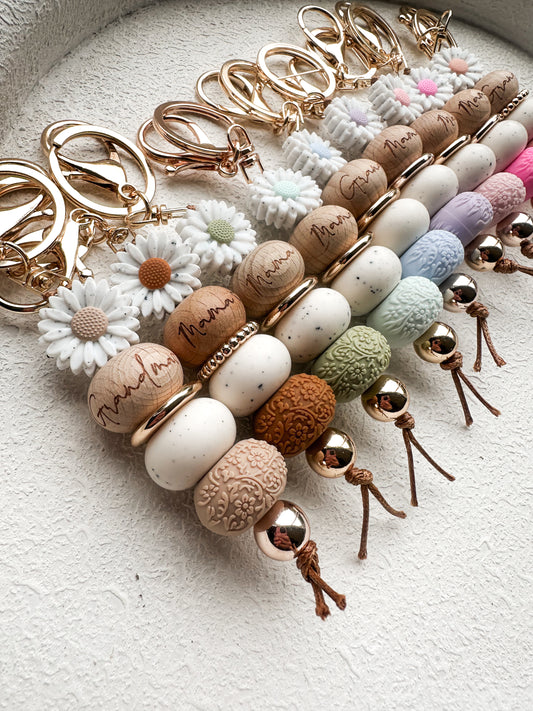 Speckled Daisy ‘ Mama,Grandma,Godmother & sister’ keychains